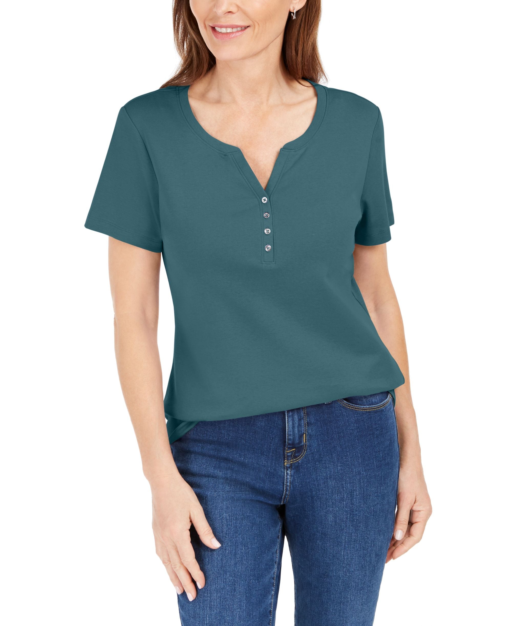Short Sleeve Henley Top