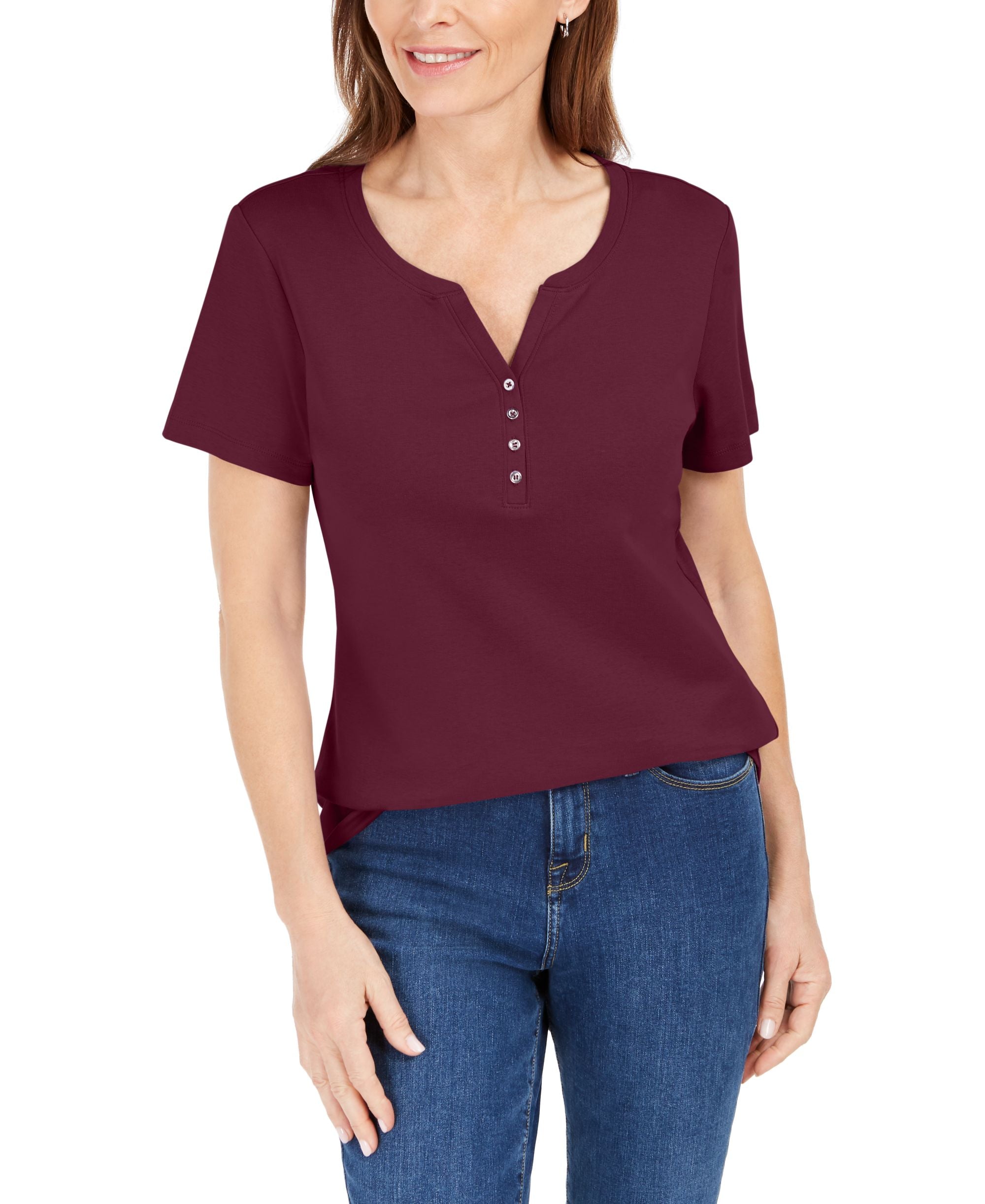 Short Sleeve Henley Top