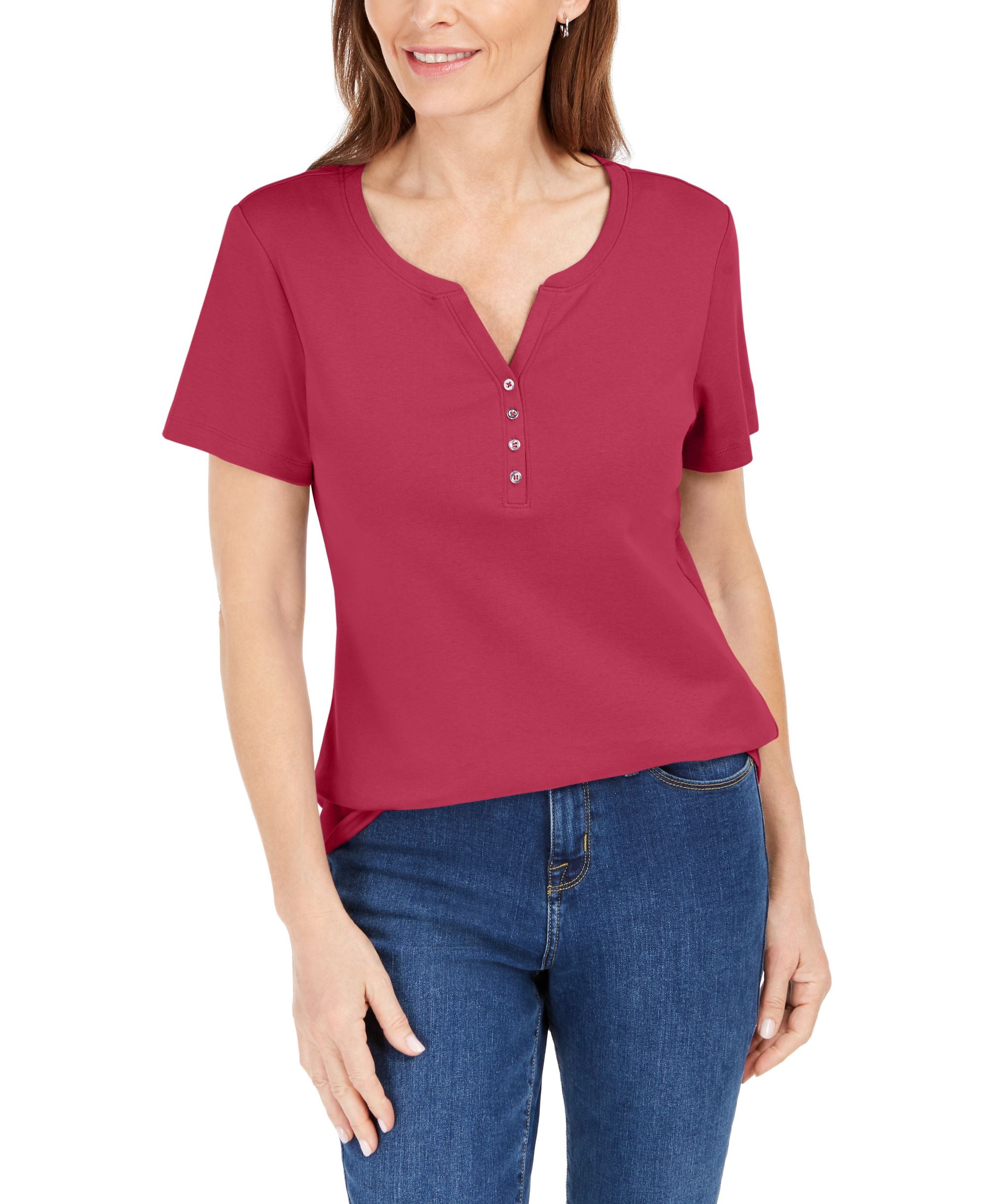Short Sleeve Henley Top