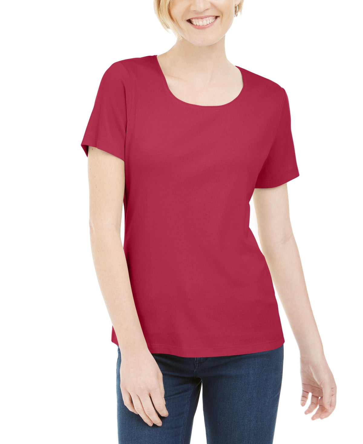 Short Sleeve Scoop Neck Top