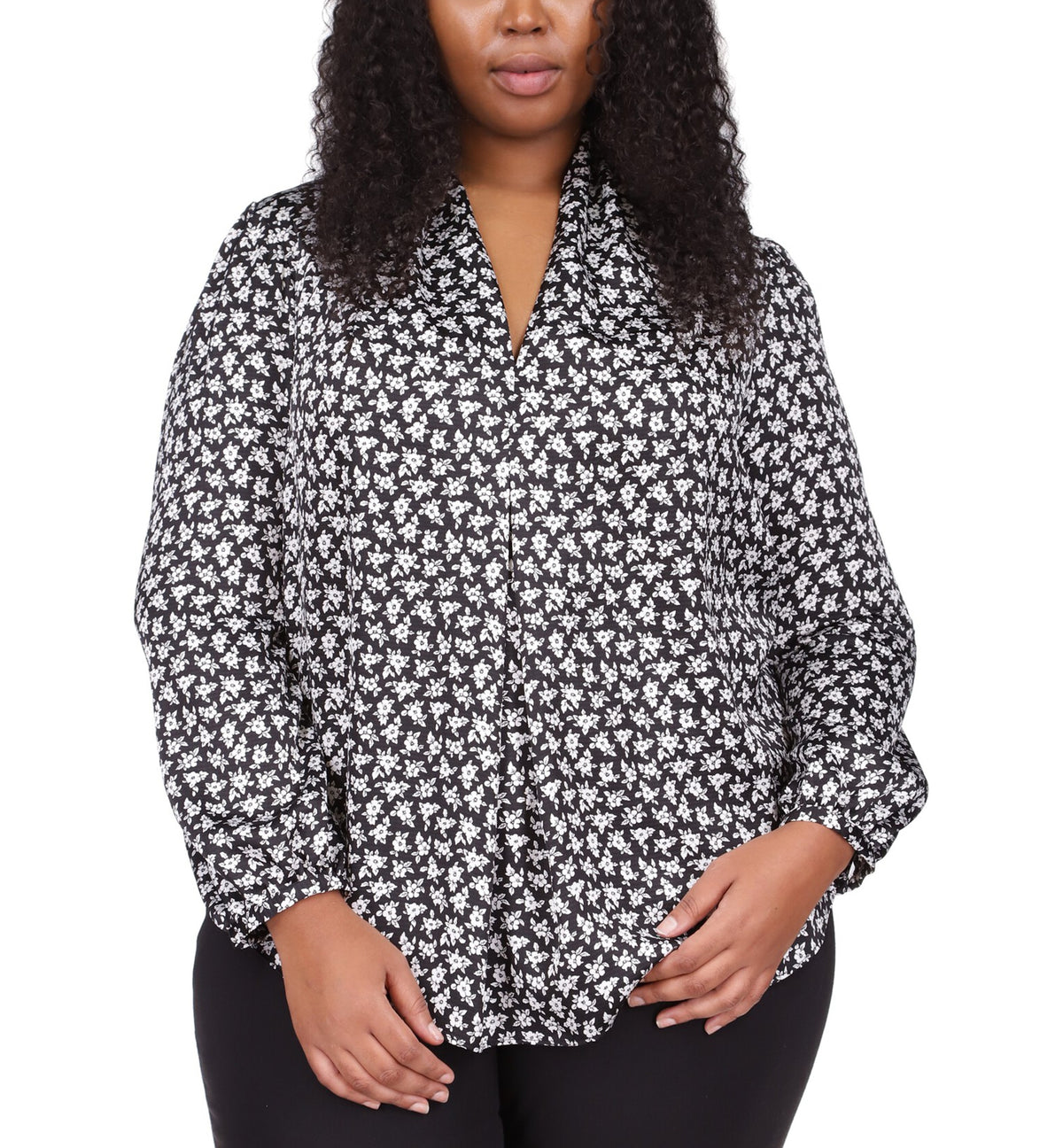 Plus Size Pleat-Front Top