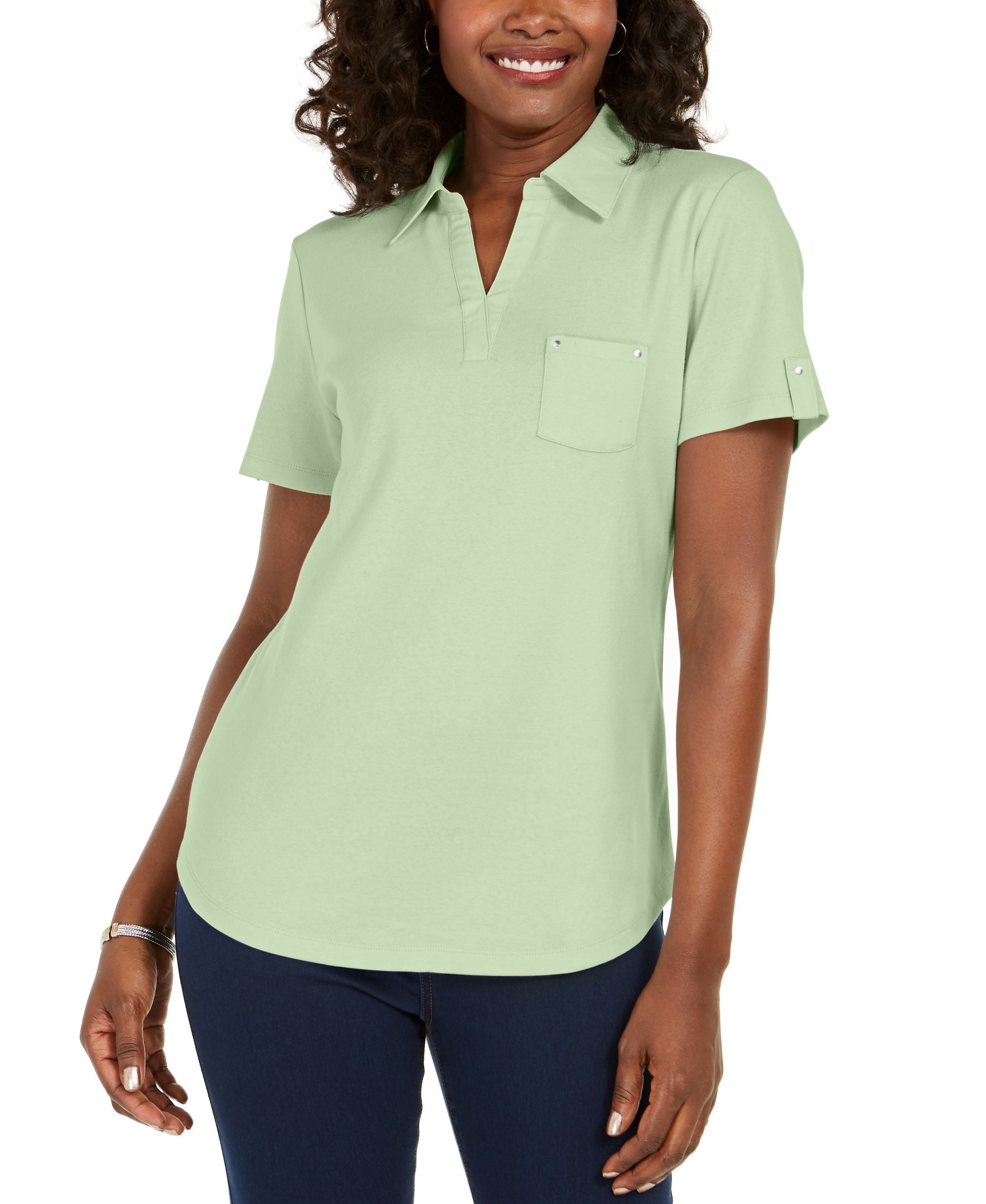 Karen Scott Cotton Polo Shirt