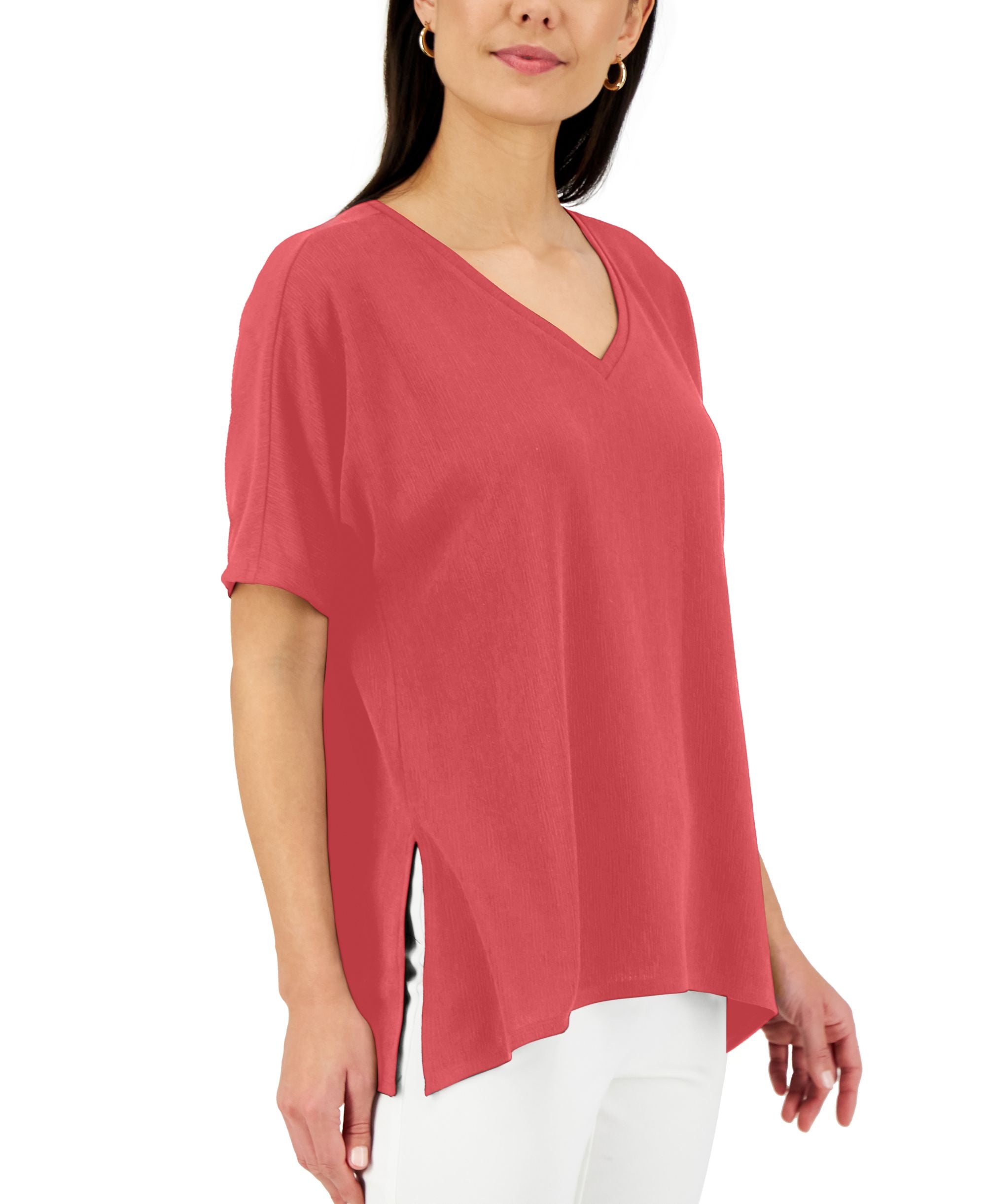 JM Collection Vented Hem Tunic