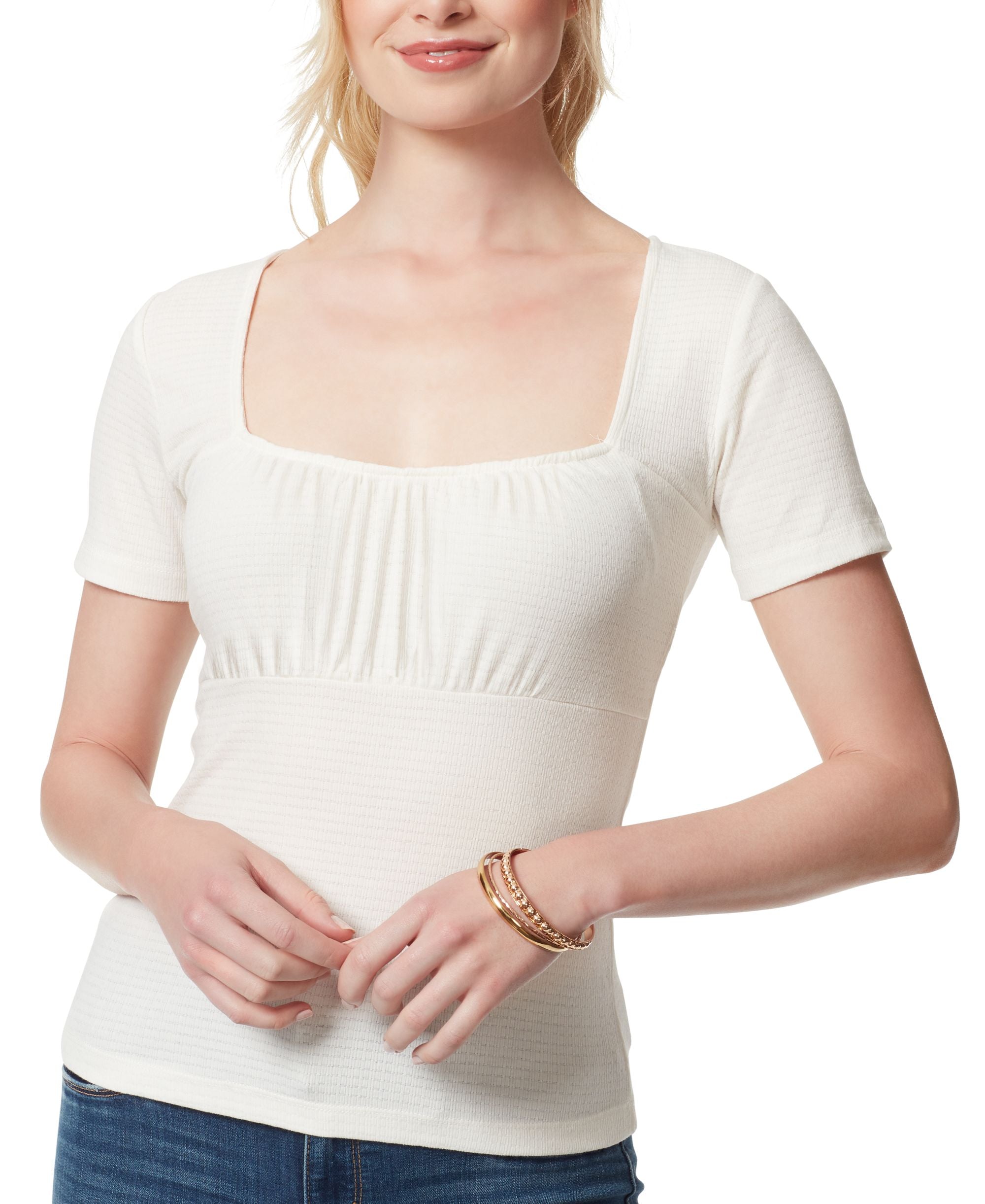 Jessica Simpson Jordyn Ruched Sweetheart Neckline Top