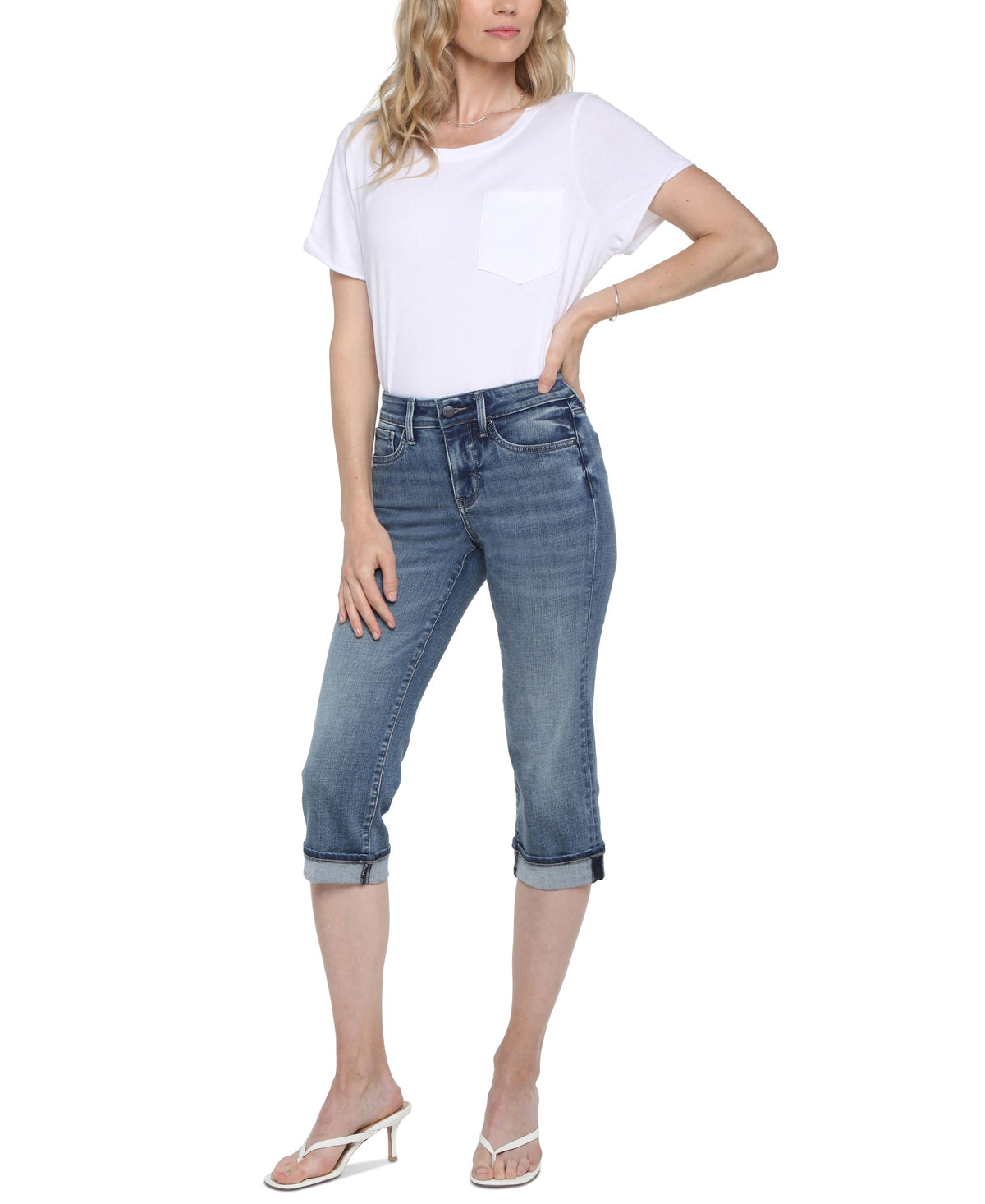 Nydj Marilyn Cuffed Straight Leg Cropped Jeans