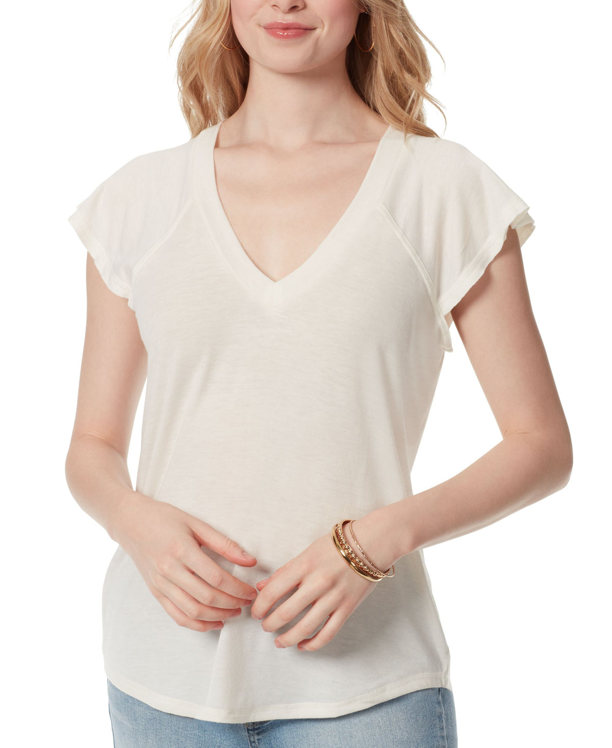Jessica Simpson Gracie Flutter Sleeve T-Shirt