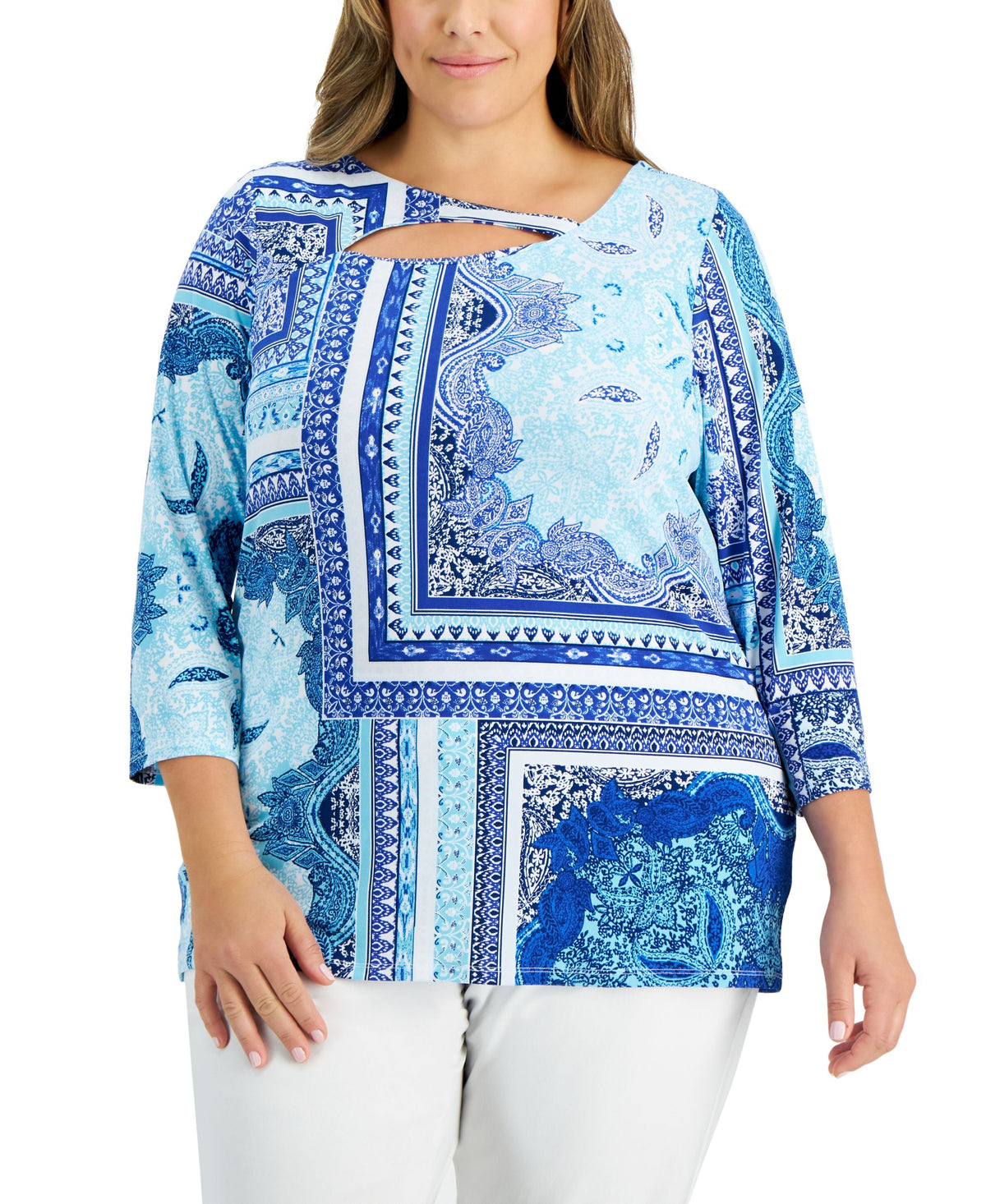 JM Collection Plus Serafina Cutout Top