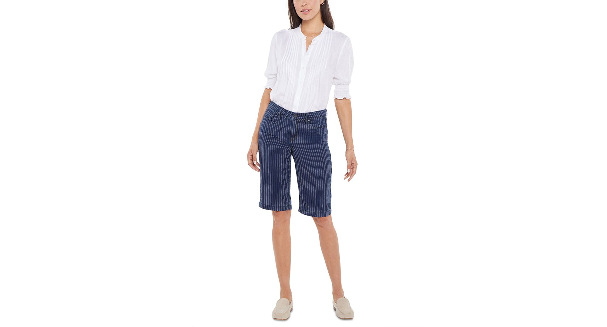 Nydj Striped Bermuda Shorts