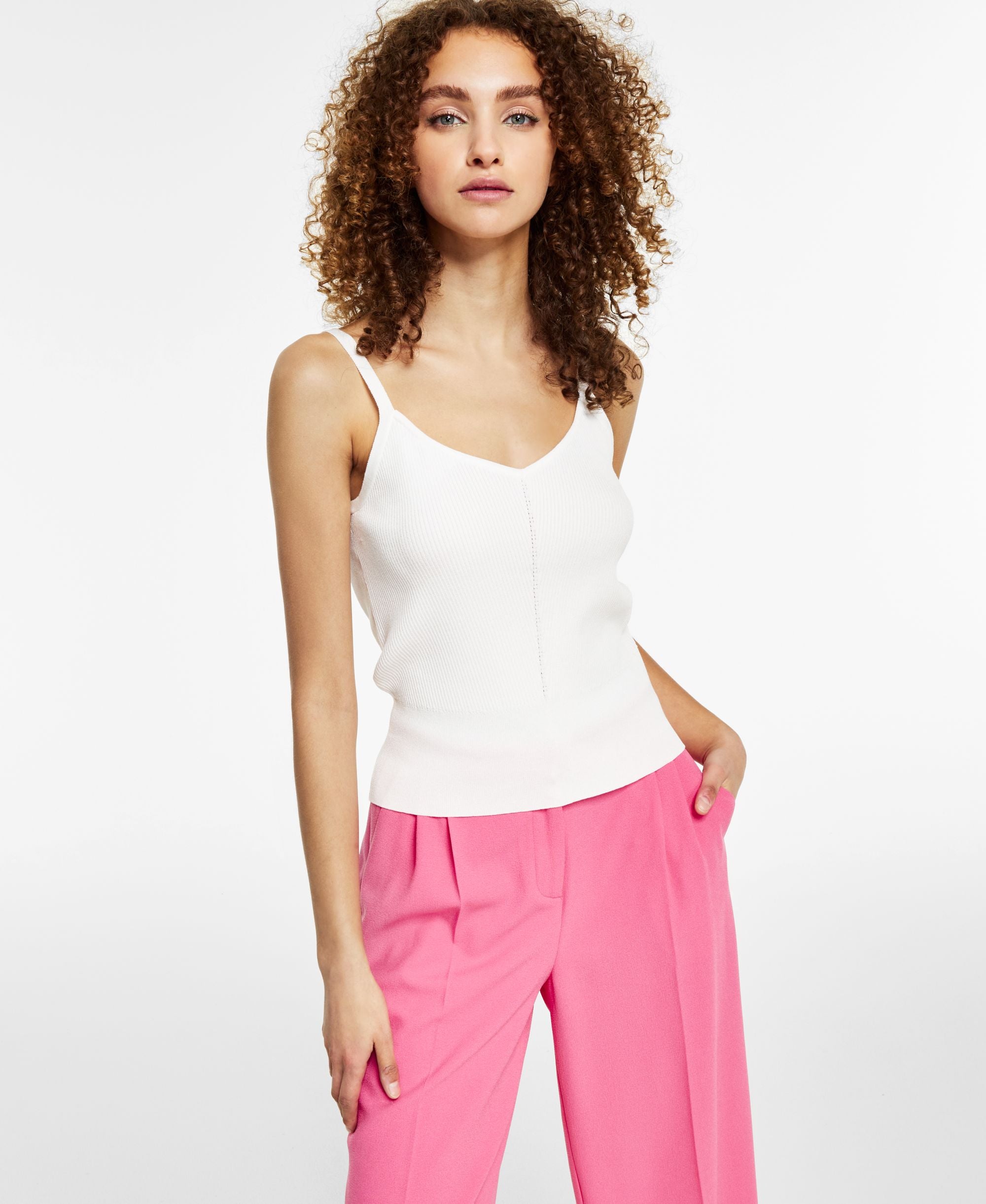 Bar III Womens Ribbed Sweater Tank