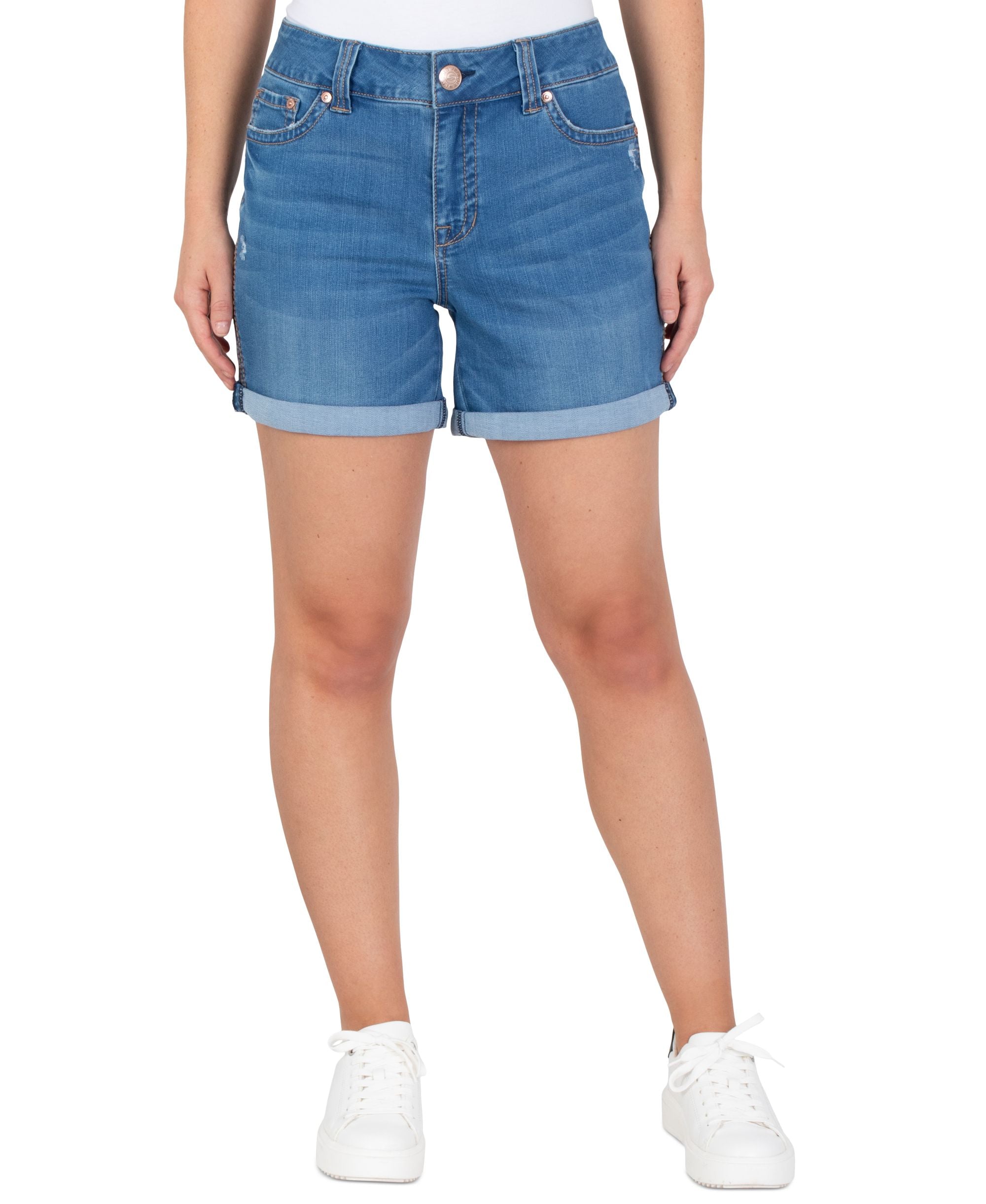 Seven7 Mid Rise Rolled Cuff Shorts