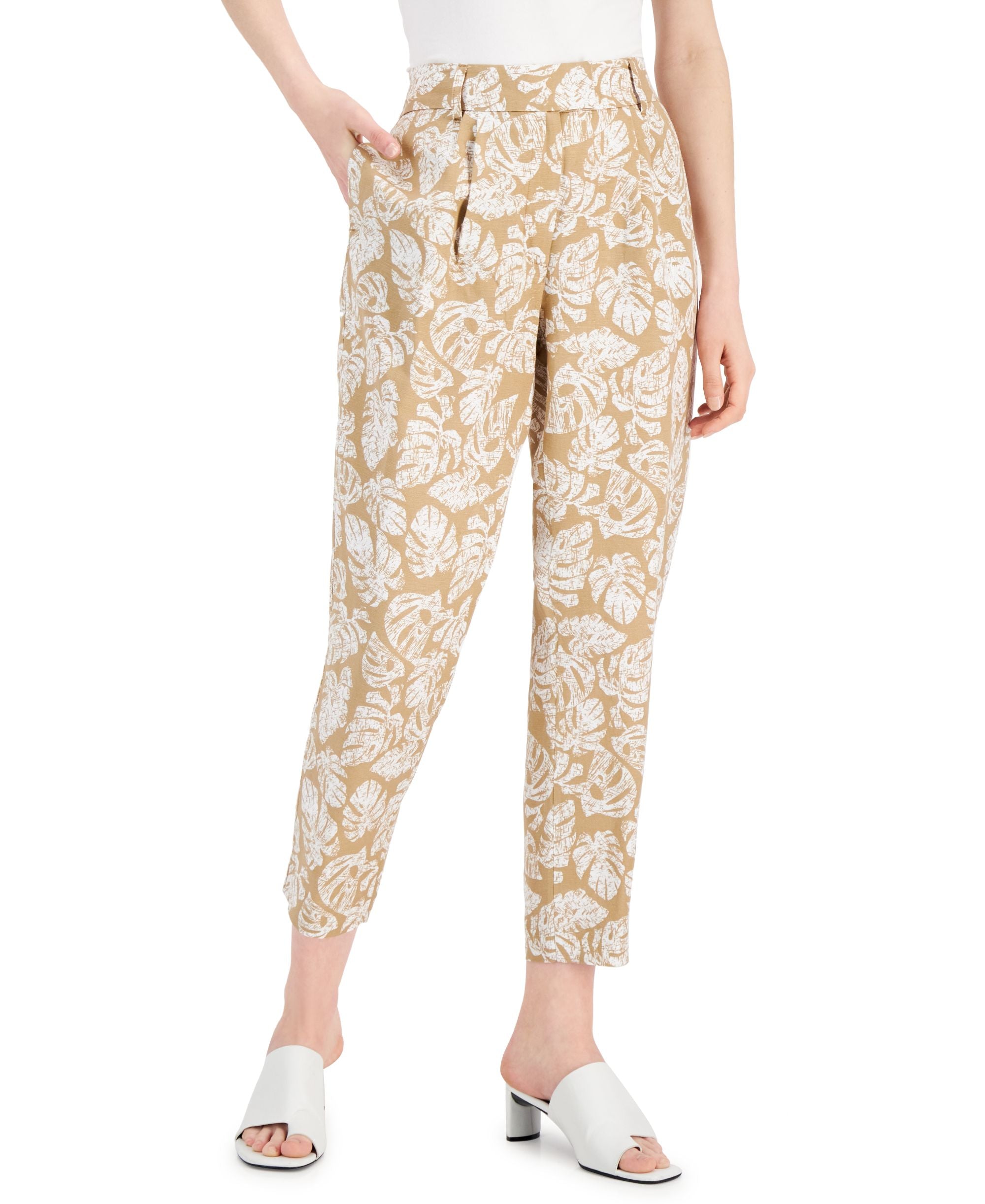 Alfani Linen Tapered Leg Pants