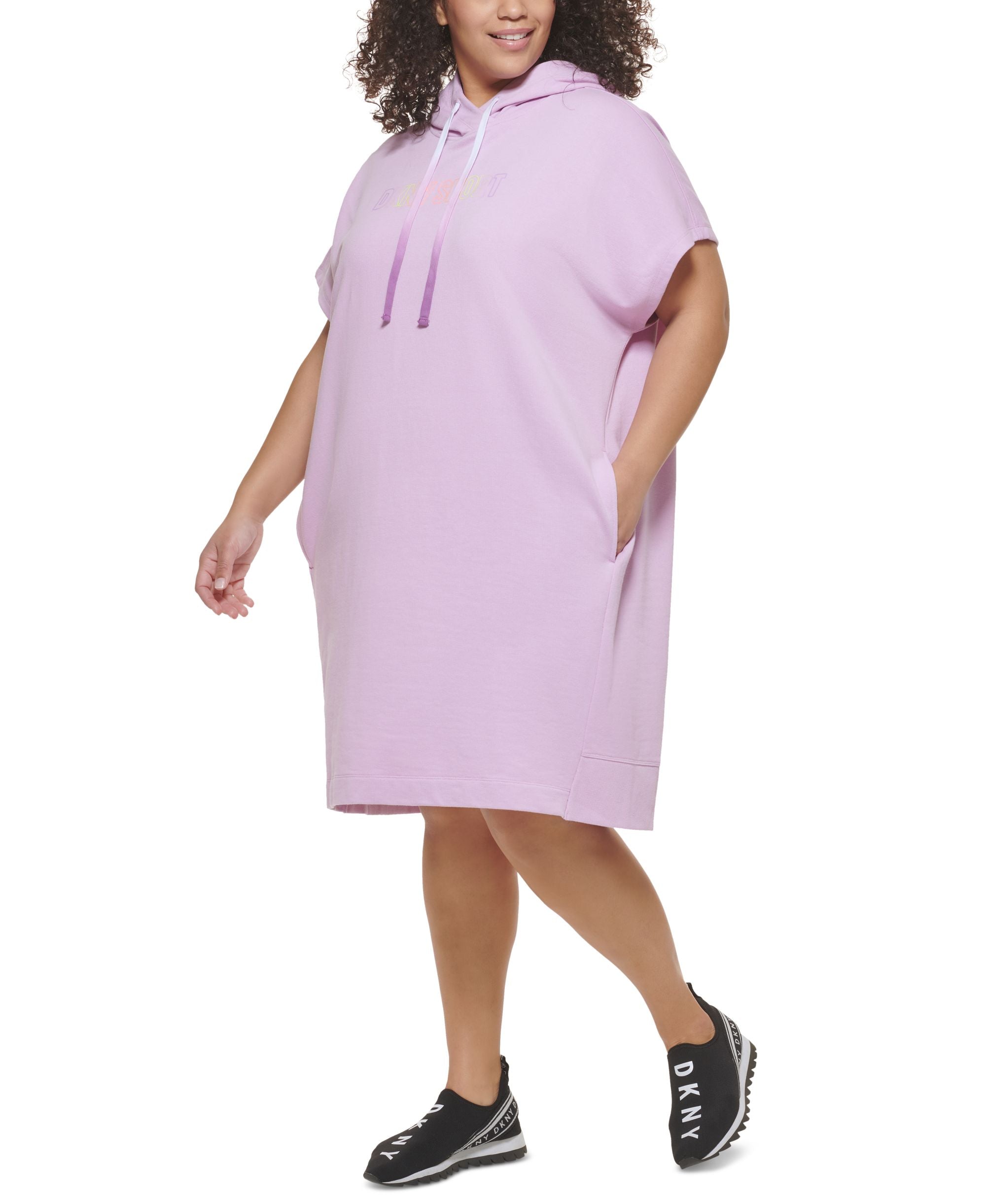 DKNY Sport Plus Size Ombre Logo Terry Sneaker Dress