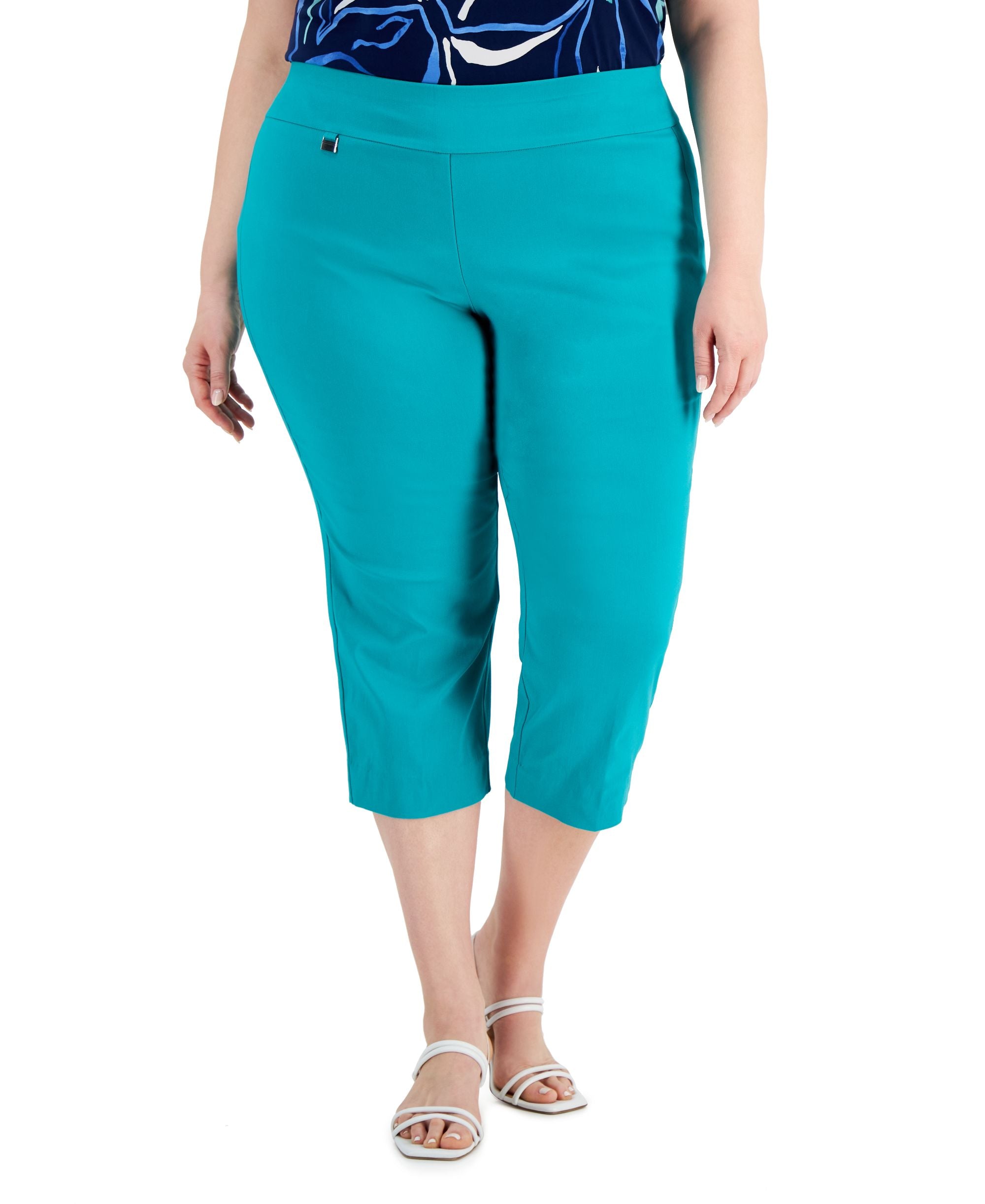 Plus Size Tummy-Control Capri Pants