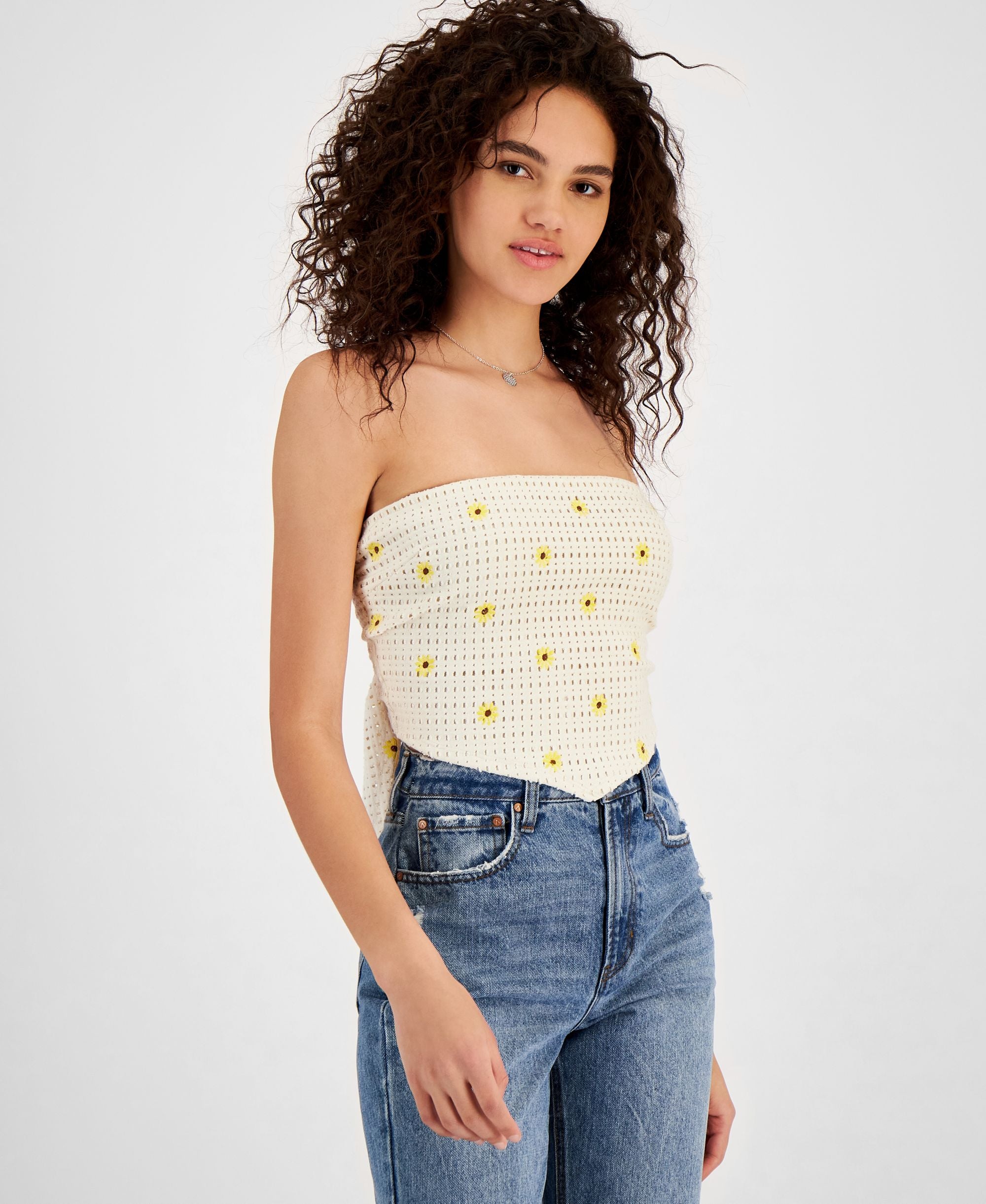 Crave Fame Juniors' Handkerchief-Hem Tube Top
