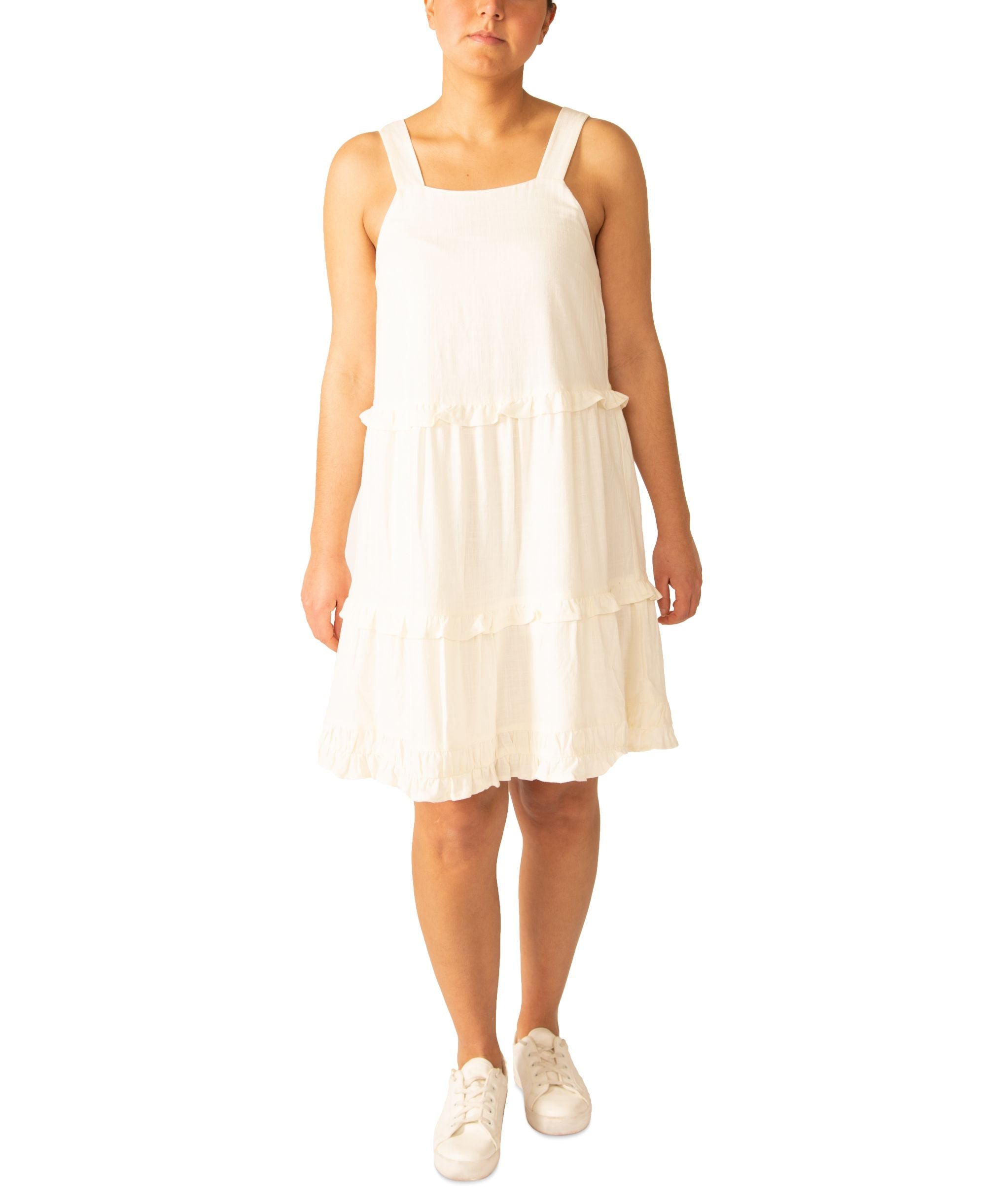 Black Tape Tiered Ruffle Trim Dress