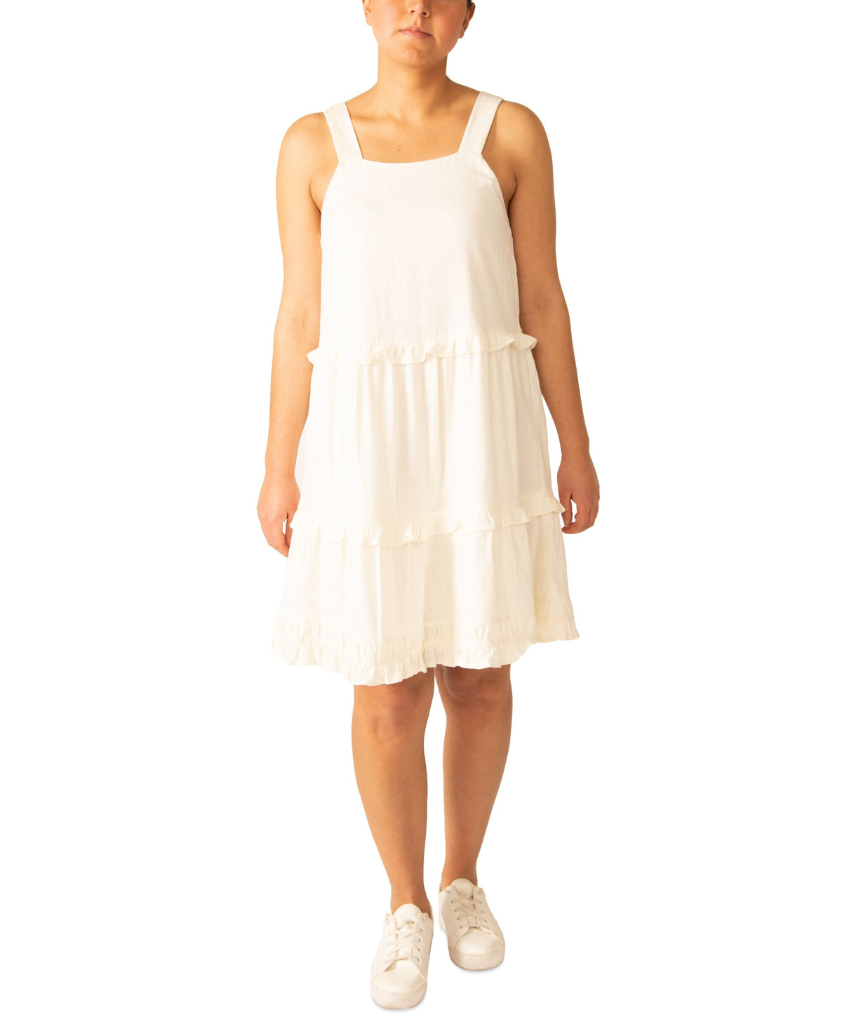 Black Tape Tiered Ruffle Trim Dress