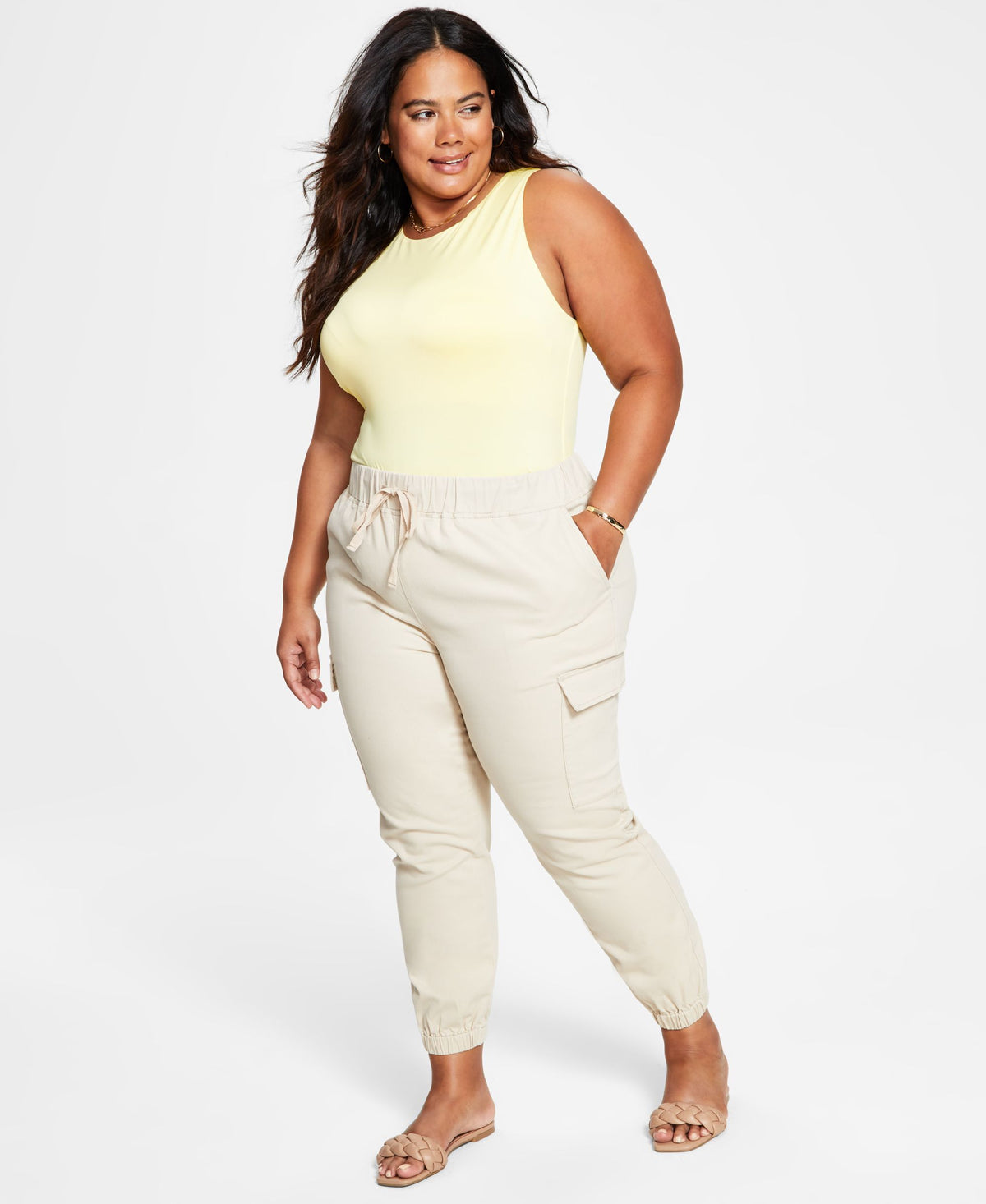 Tinseltown Trendy Plus Pull On Drawstring Waist Pants