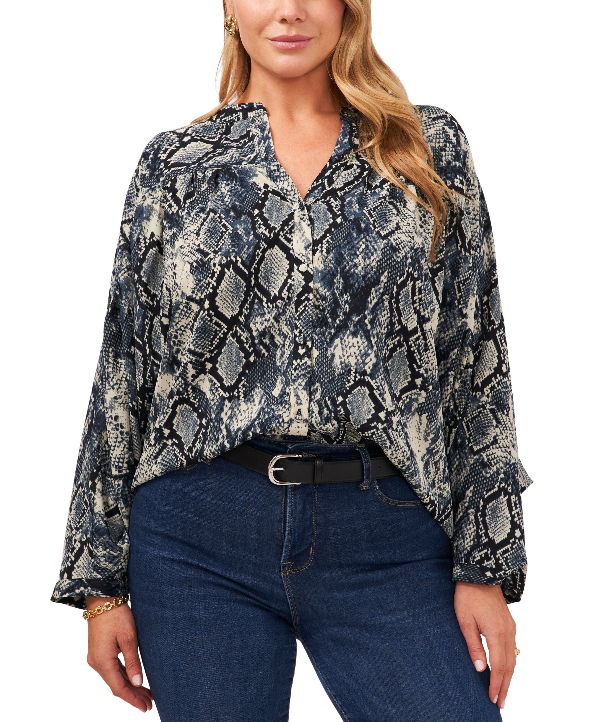 Vince Camuto Plus Size Split Neck Blouse