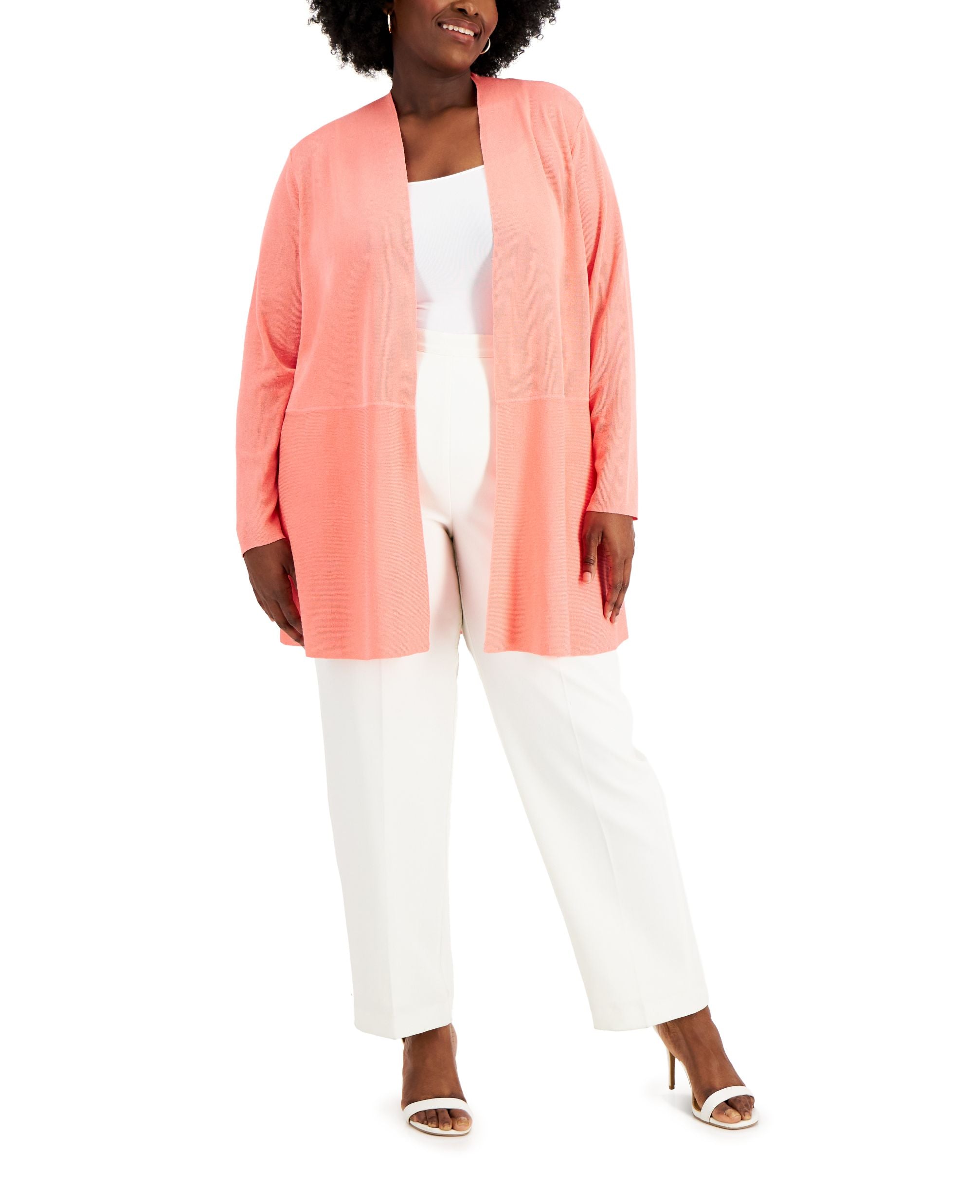 Plus Size Monterey Open-Front Cardigan