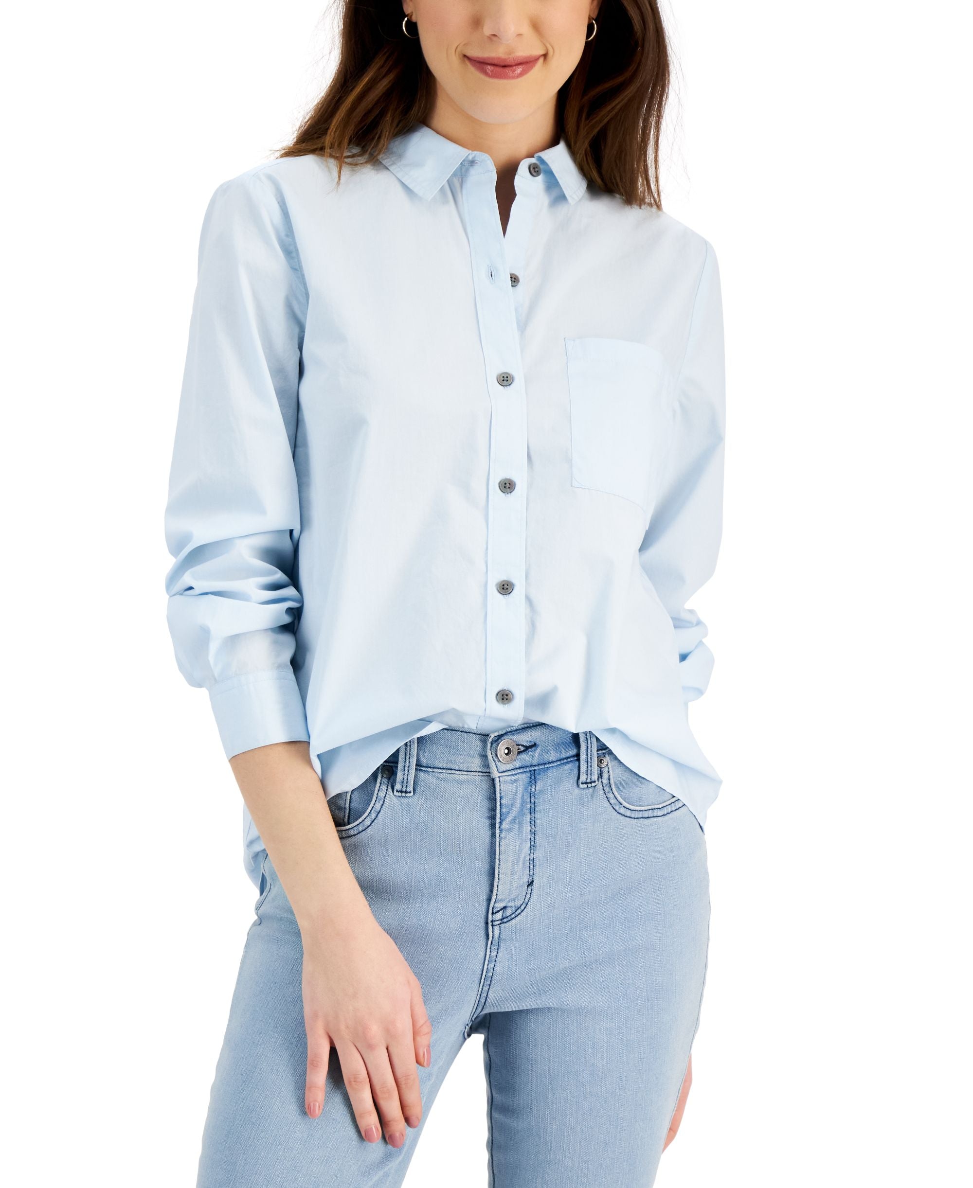 Style & Co Petite Classic Poplin Perfect Shirt