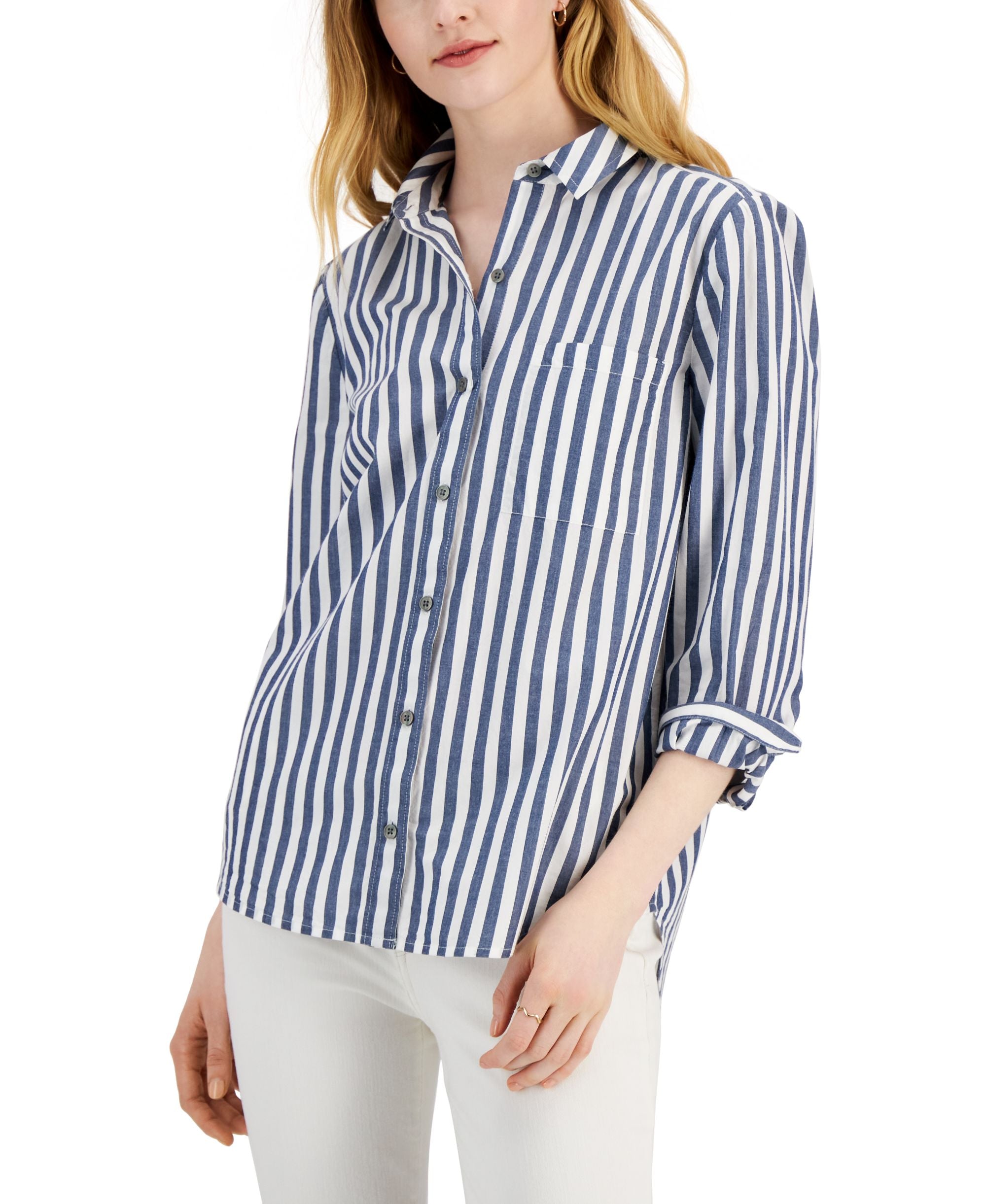 Women's Cotton Button-Front Shirt
