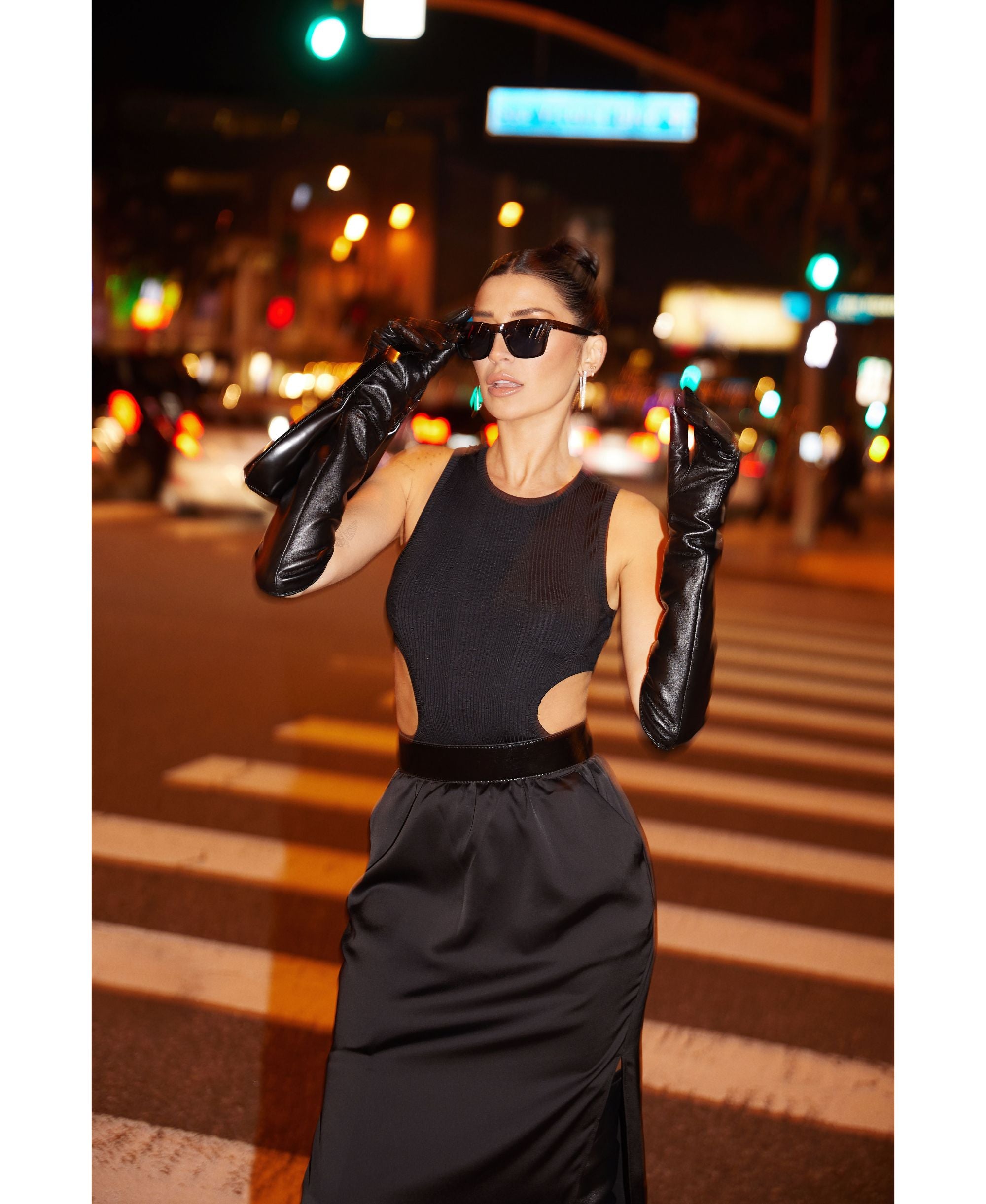 Bar III Nicole Williams English Cutout Ribbed Bodysuit