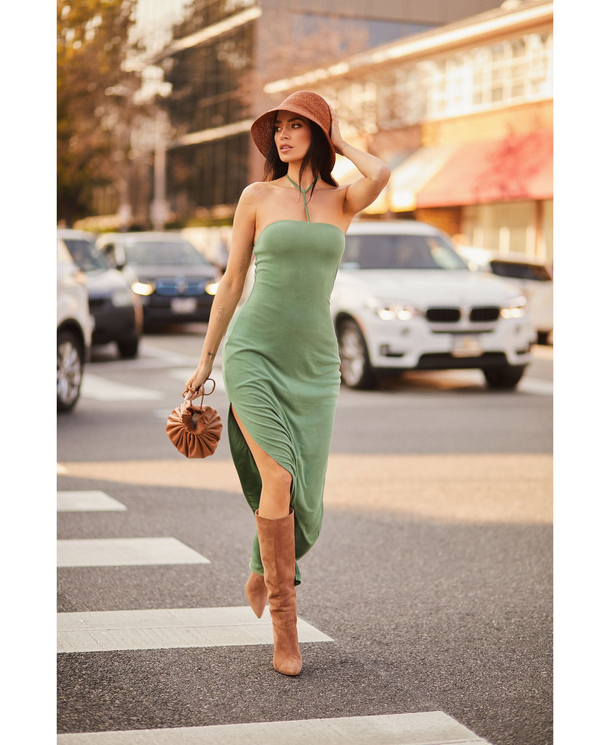 Bar III Nicole Williams English Y Strap Halter Dress