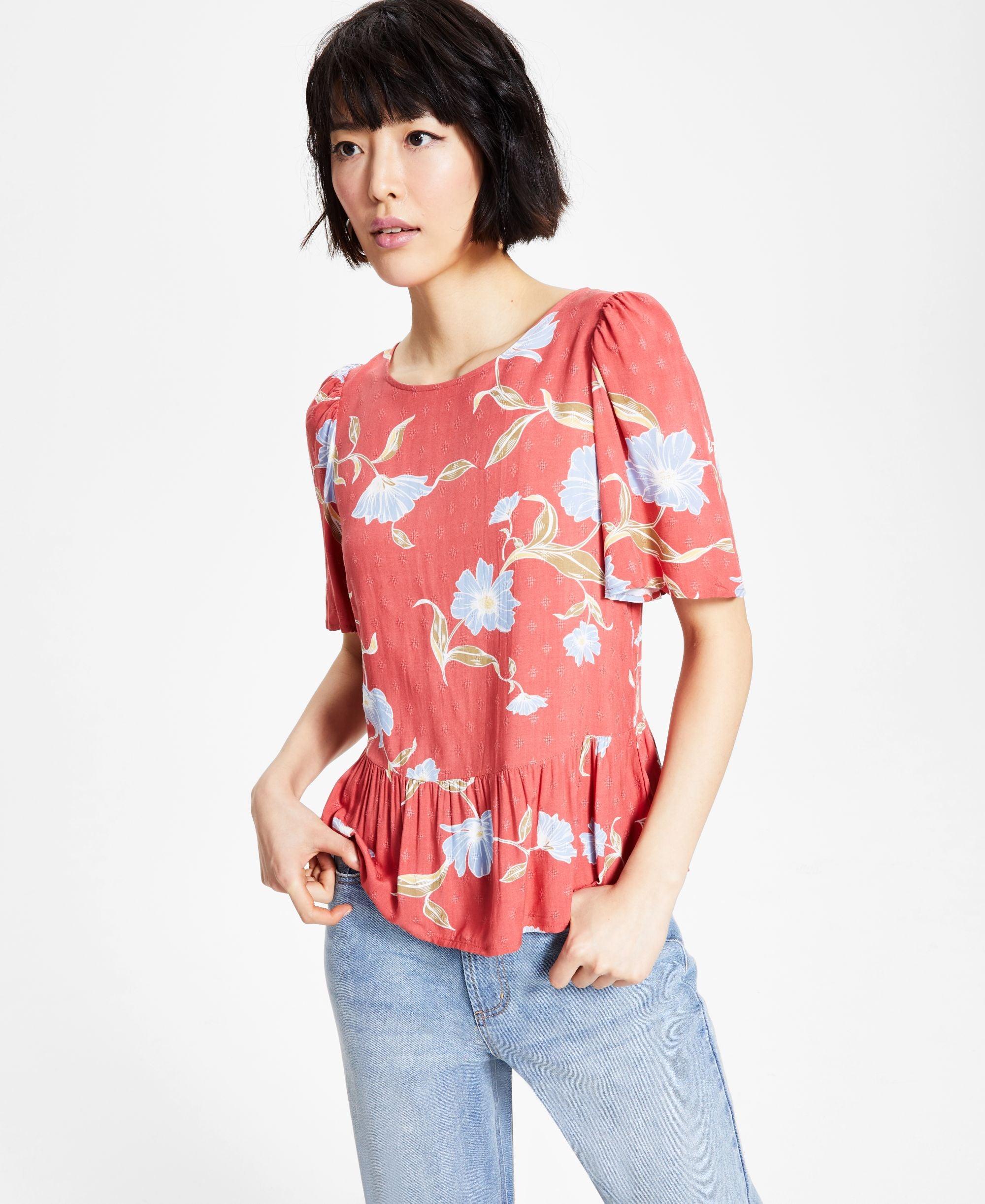 Tinsel Petite Floral Tie-Back Top