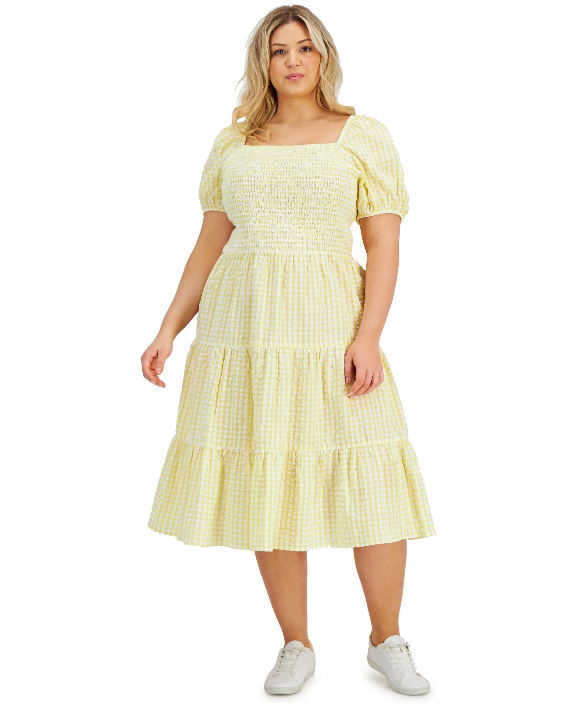 Now This Trendy Plus Size Cotton Tiered Dress