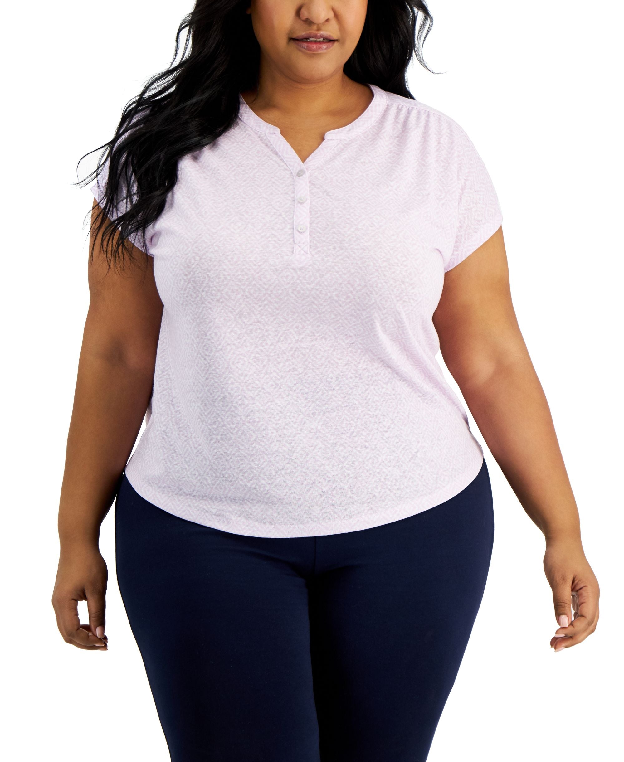 Style & Co Plus Size Split Neck Top