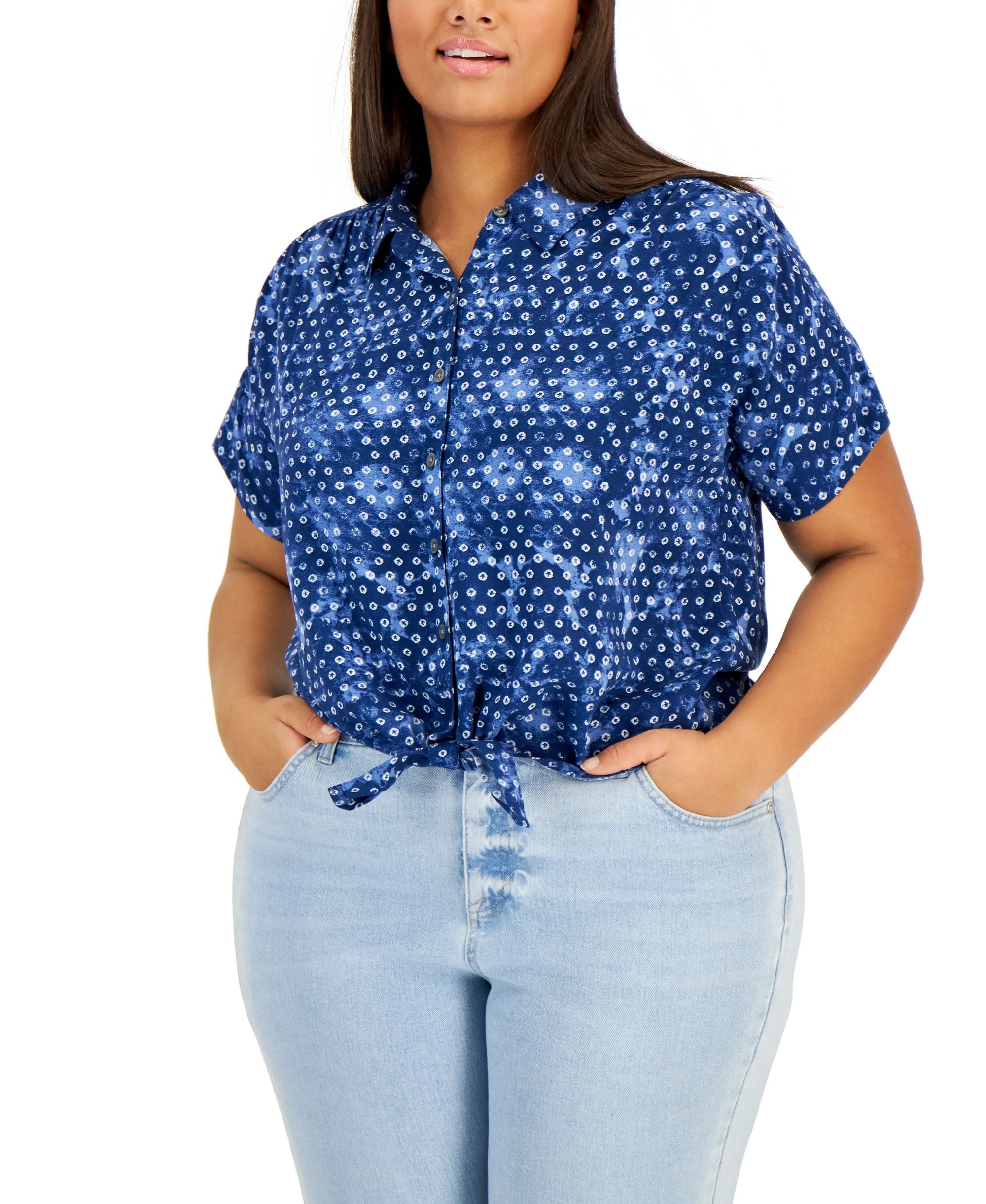 Style & Co Plus Size Printed Blouse