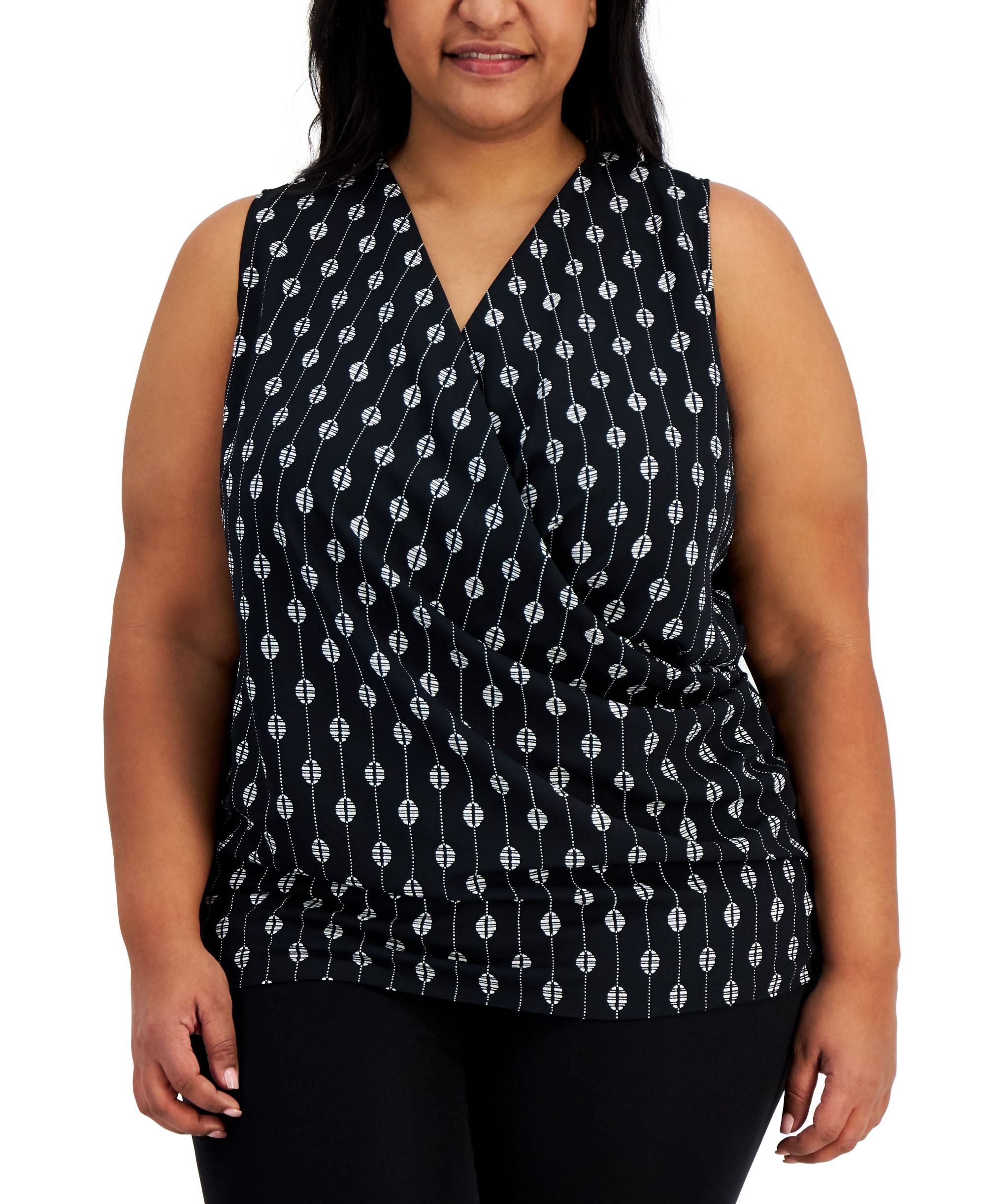 Alfani Plus Size Faux Wrap Top