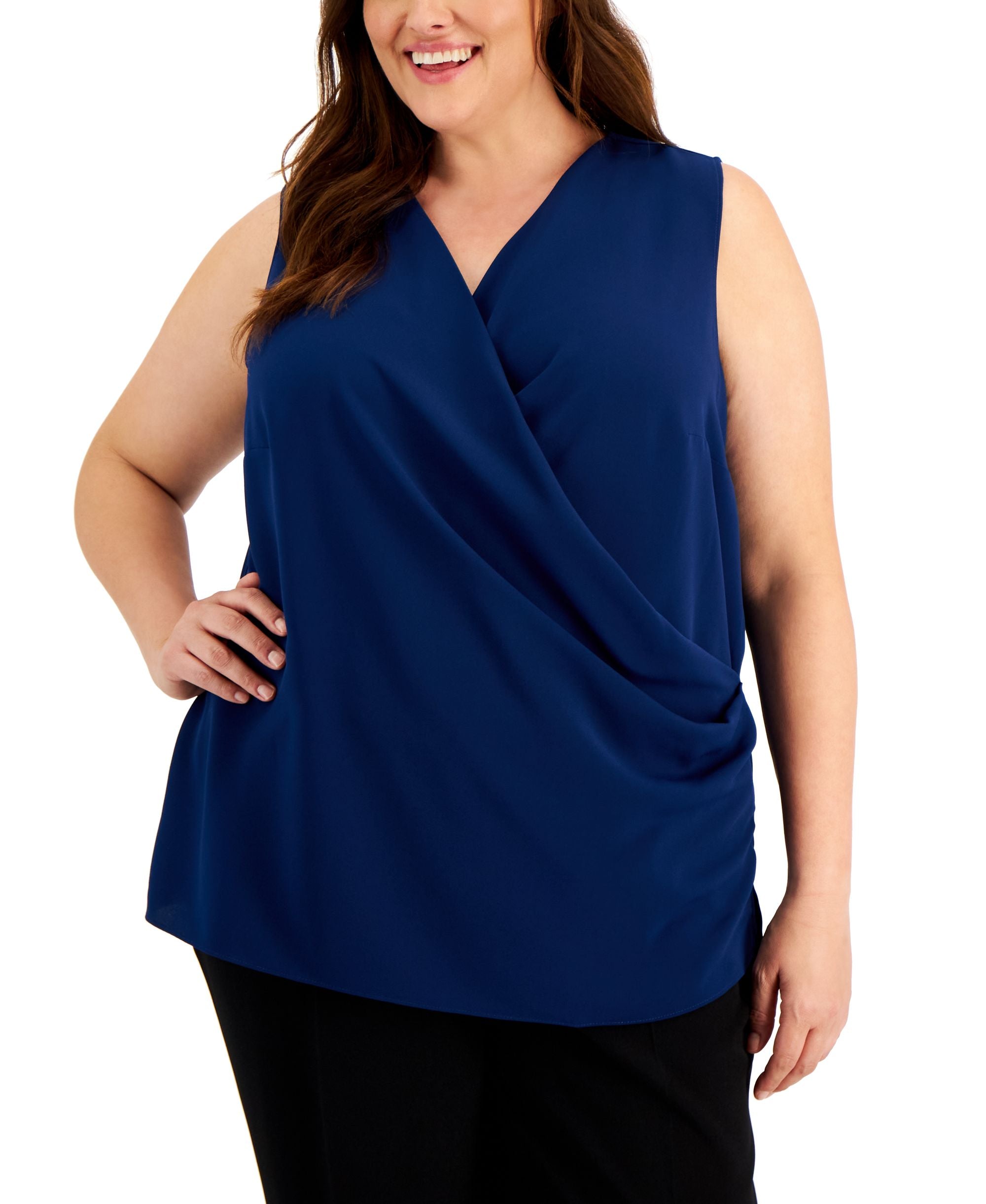 Alfani Plus Size Cross Front Top