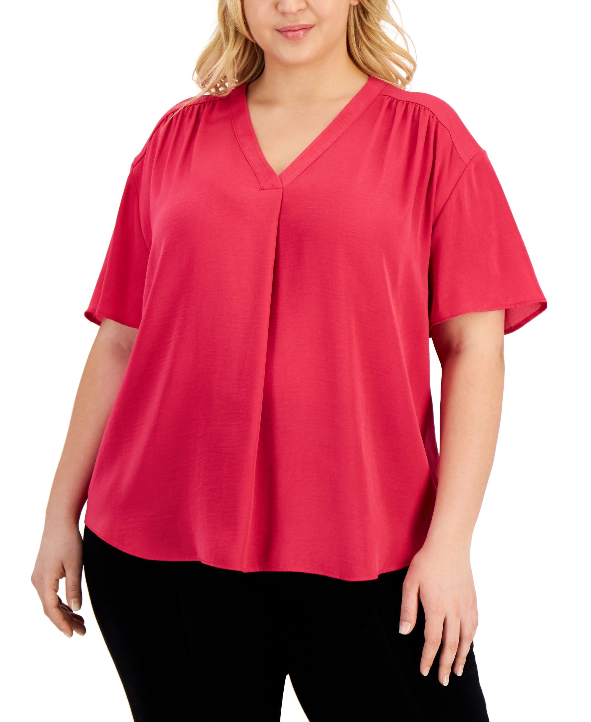 Alfani Plus Size V Neck Top