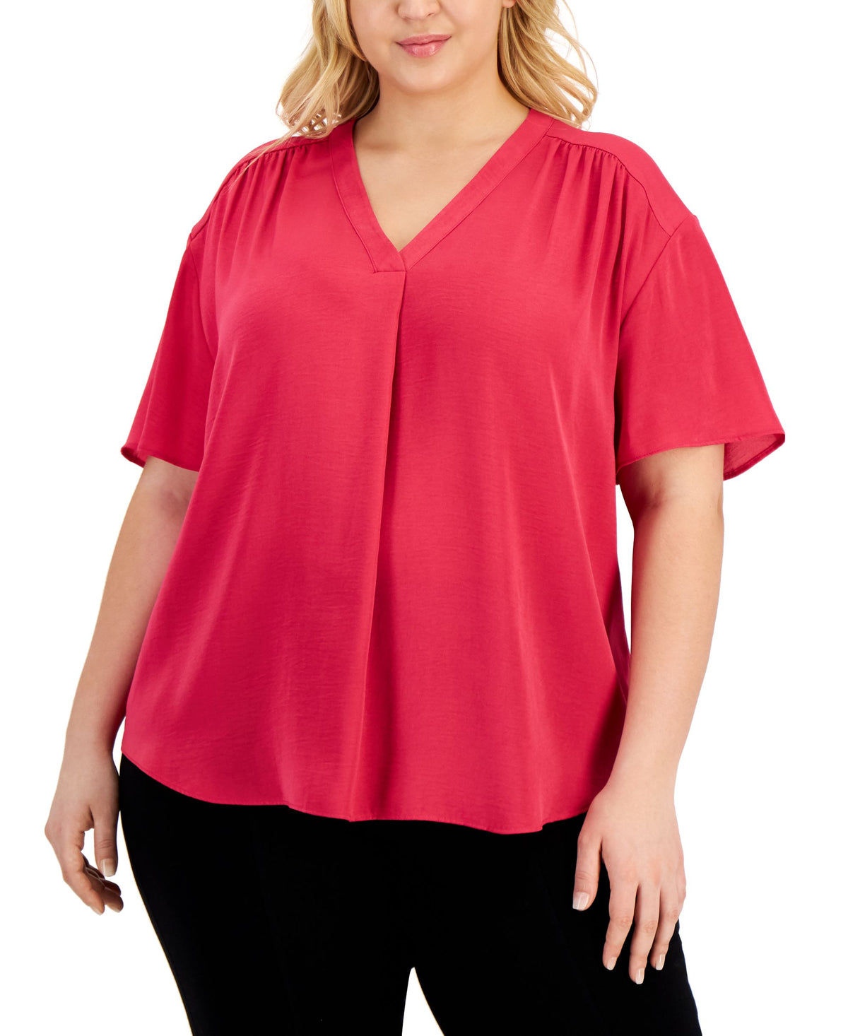 Alfani Plus Size V Neck Top