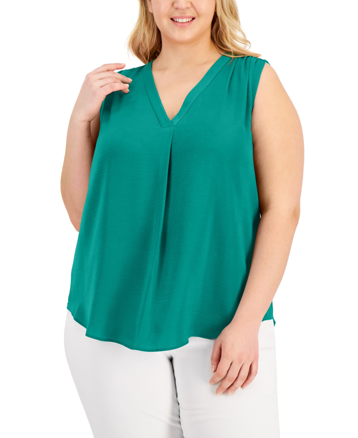 Alfani Plus Size V Neck Top