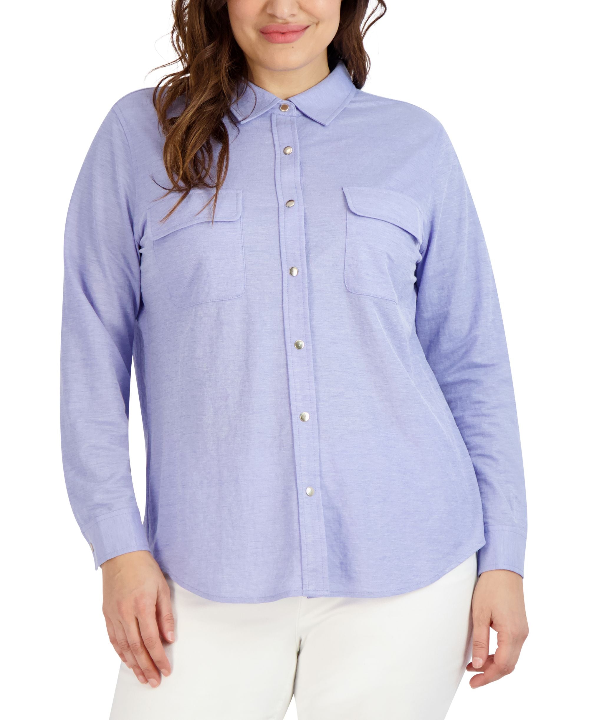 Jones New York Plus Size Chambray Shirt