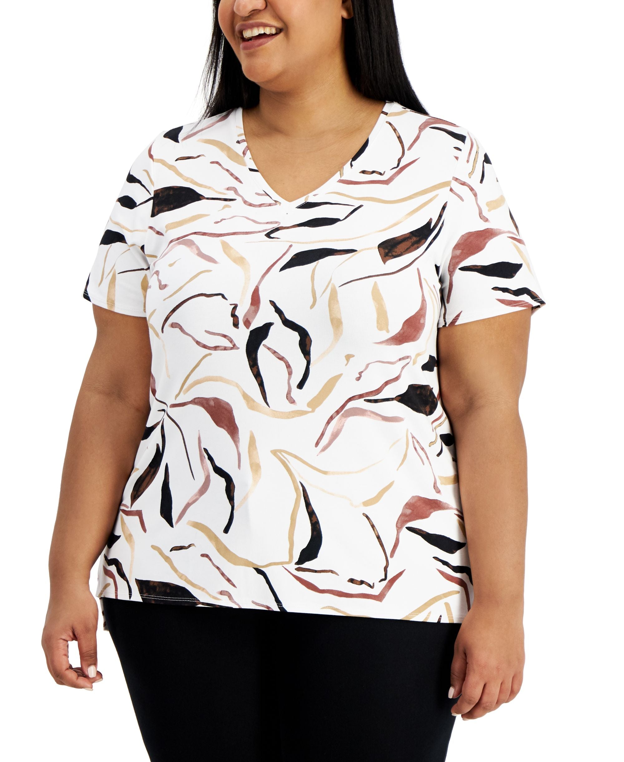 Alfani Plus Size Abstract Print Top