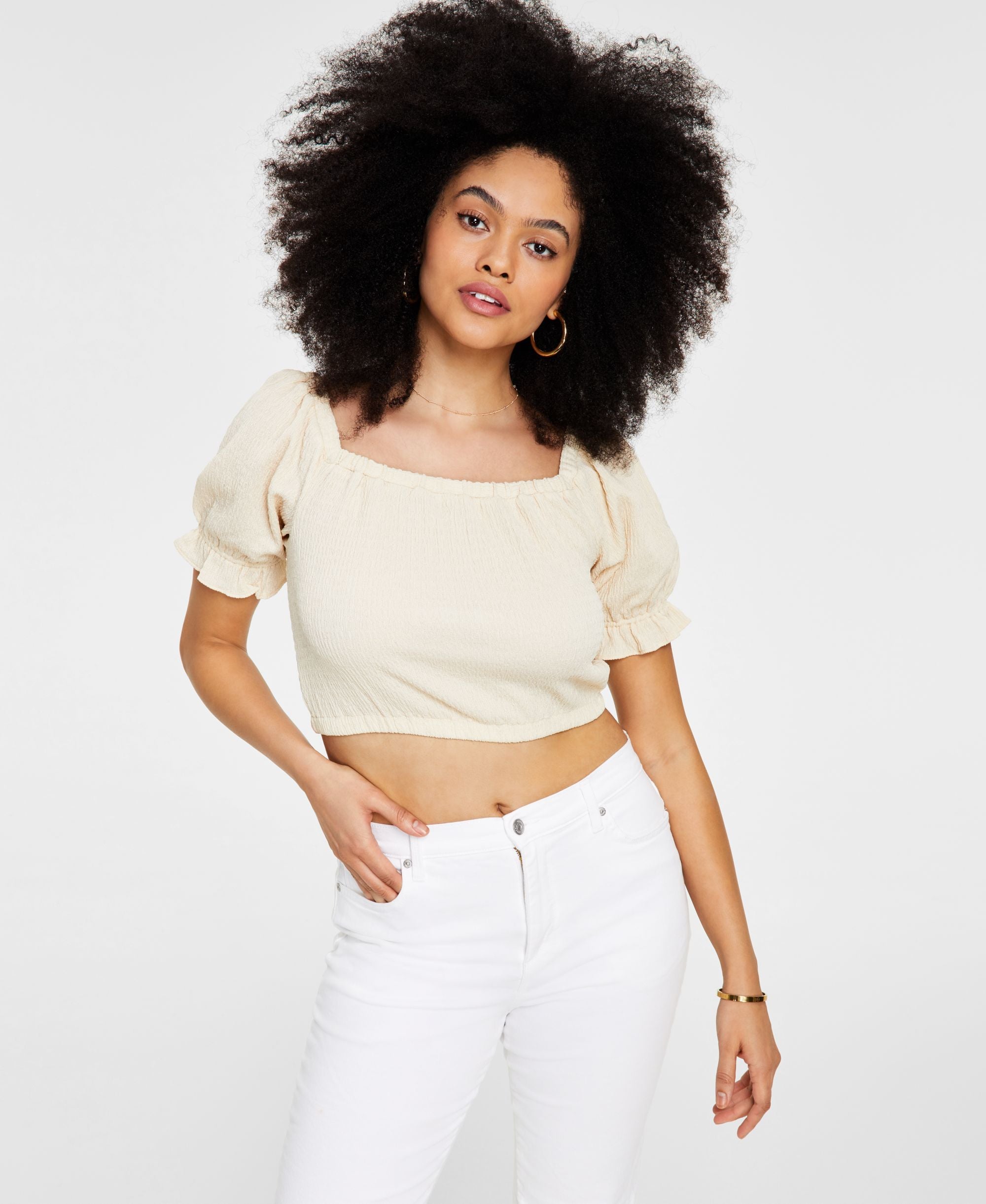 Bar III Womens Square Neck Crop Top