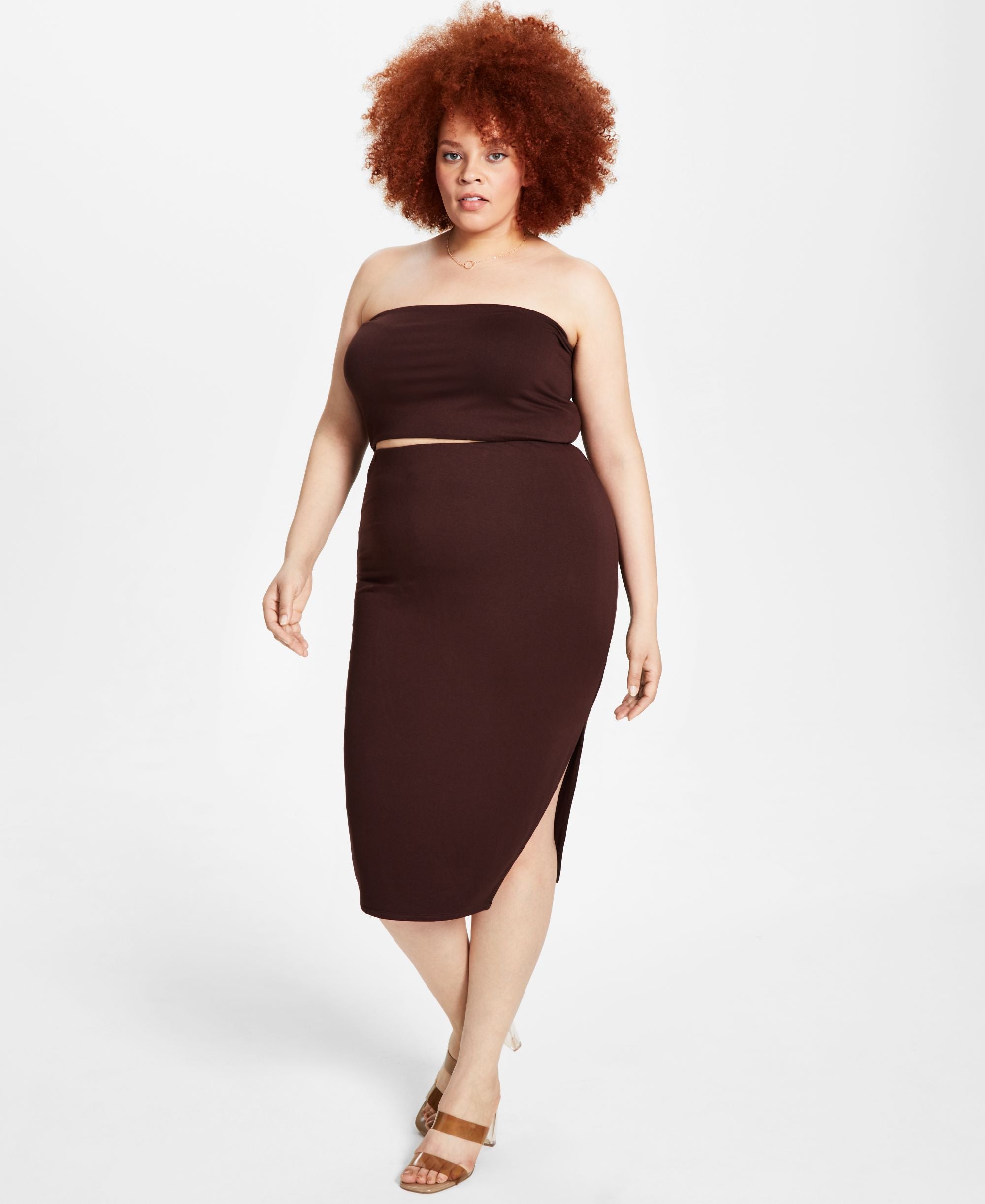 Bar III Plus Size Midi Skirt
