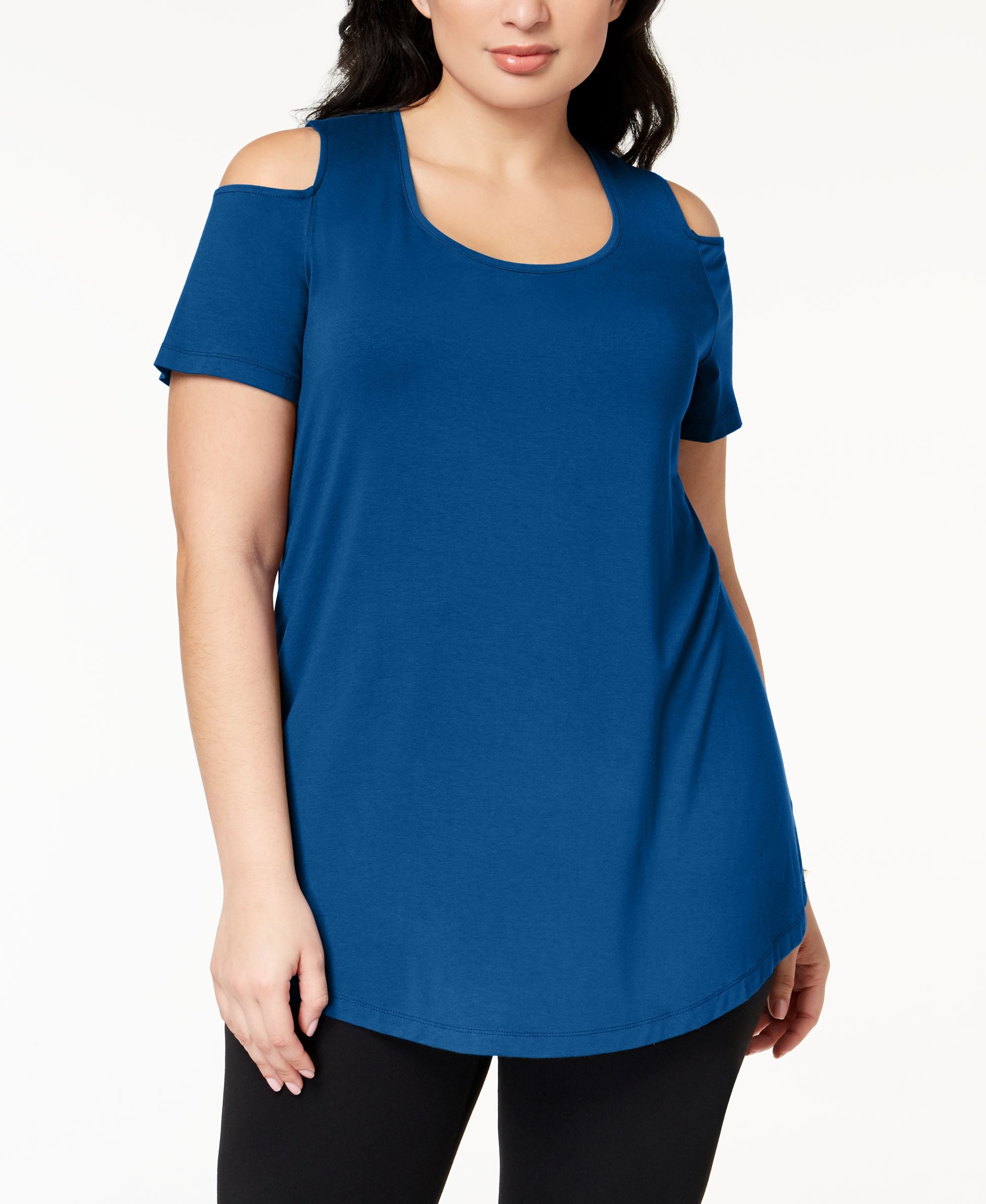 JM Collection Plus Size Cold-Shoulder Top