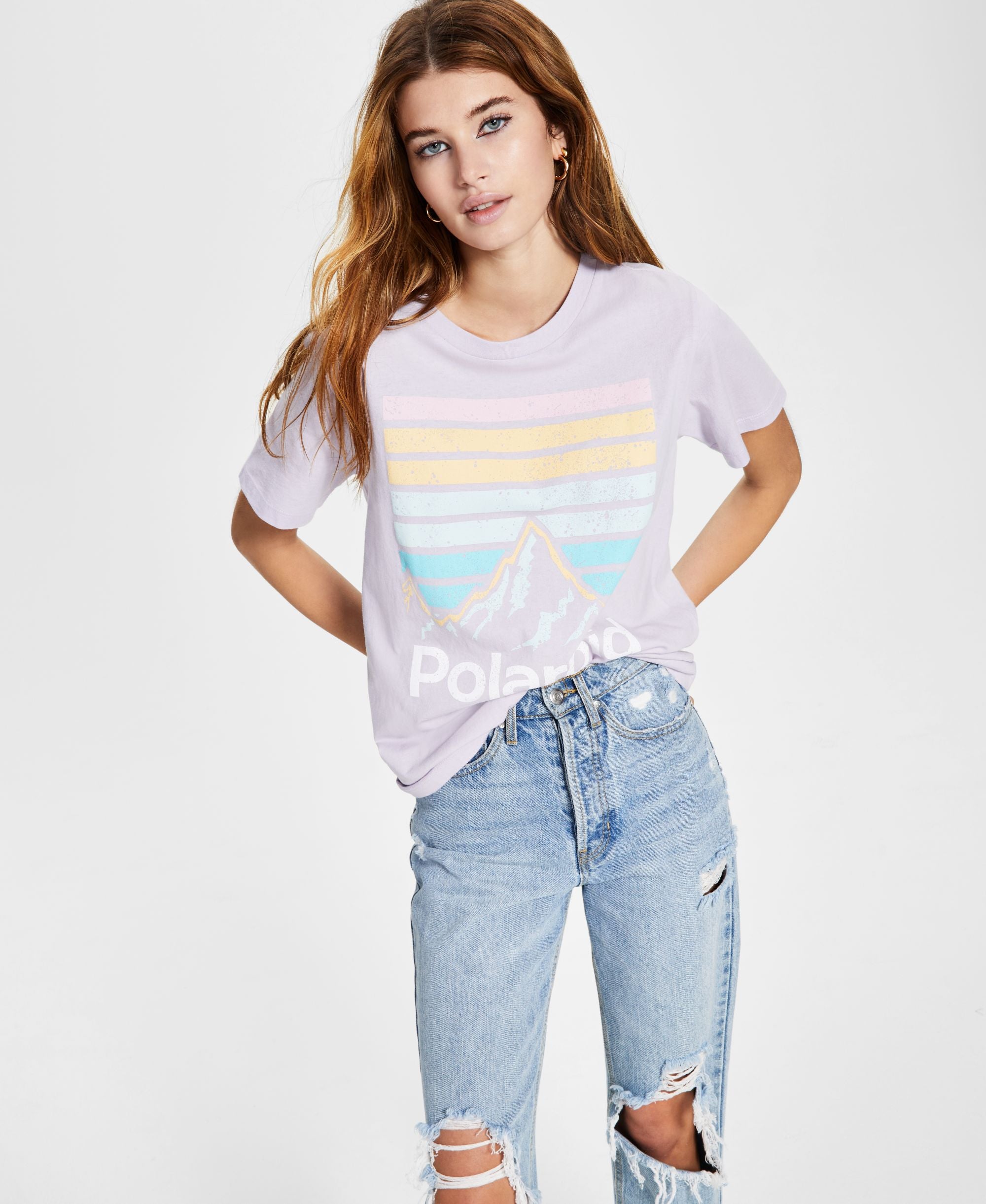 Juniors' Polaroid Graphic-Print Tee