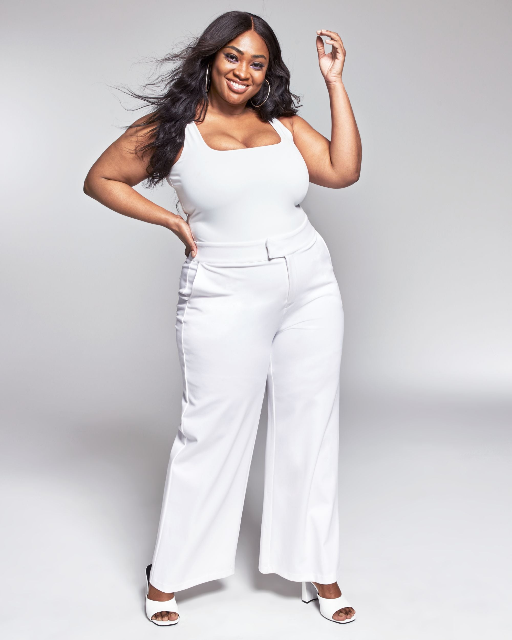 GooGoo Atkins Trendy Plus Size High-Waist Wide-Leg Ponte-Knit Pants