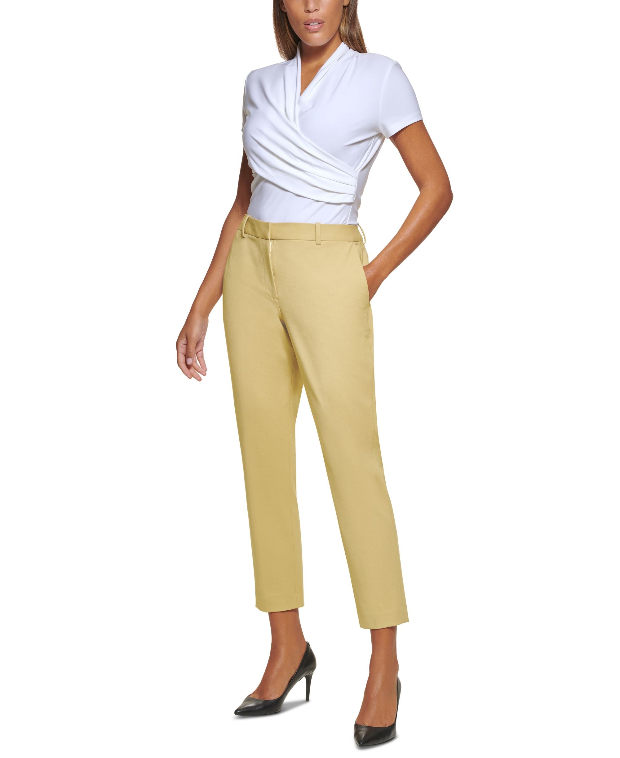 DKNY Petite Essex Mid Rise Pants