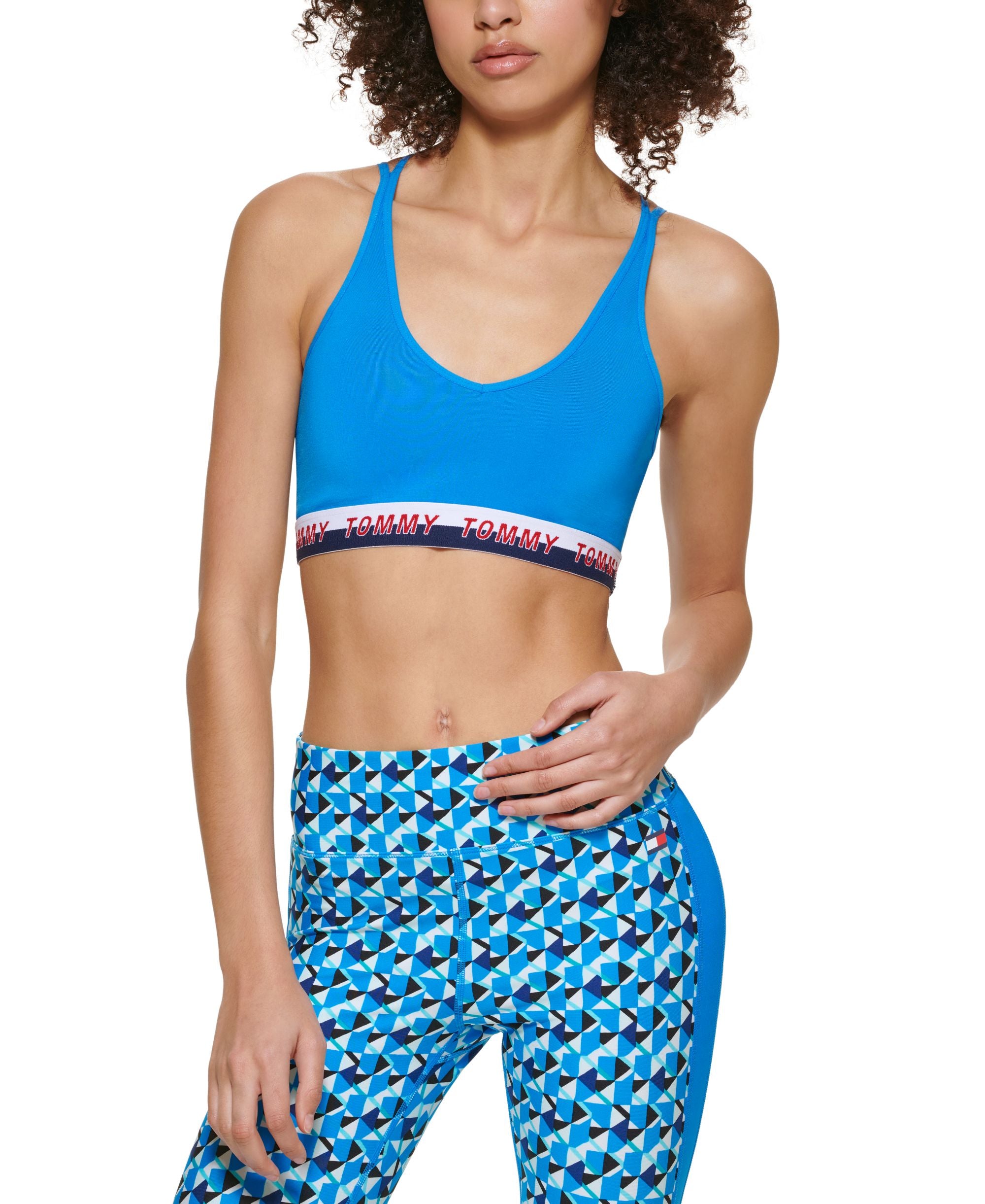 Tommy Hilfiger Sport Strappy Logo Band Low Impact Sports Bra