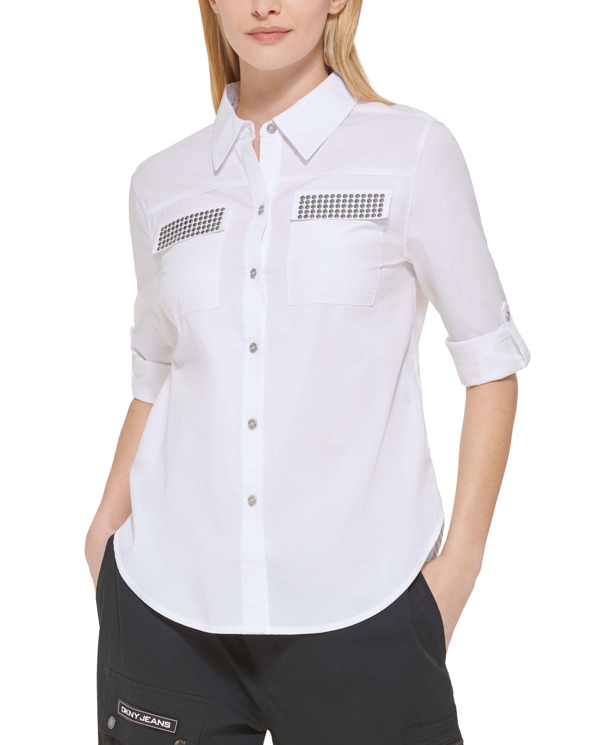 DKNY Jeans Embellished Pocket Shirt