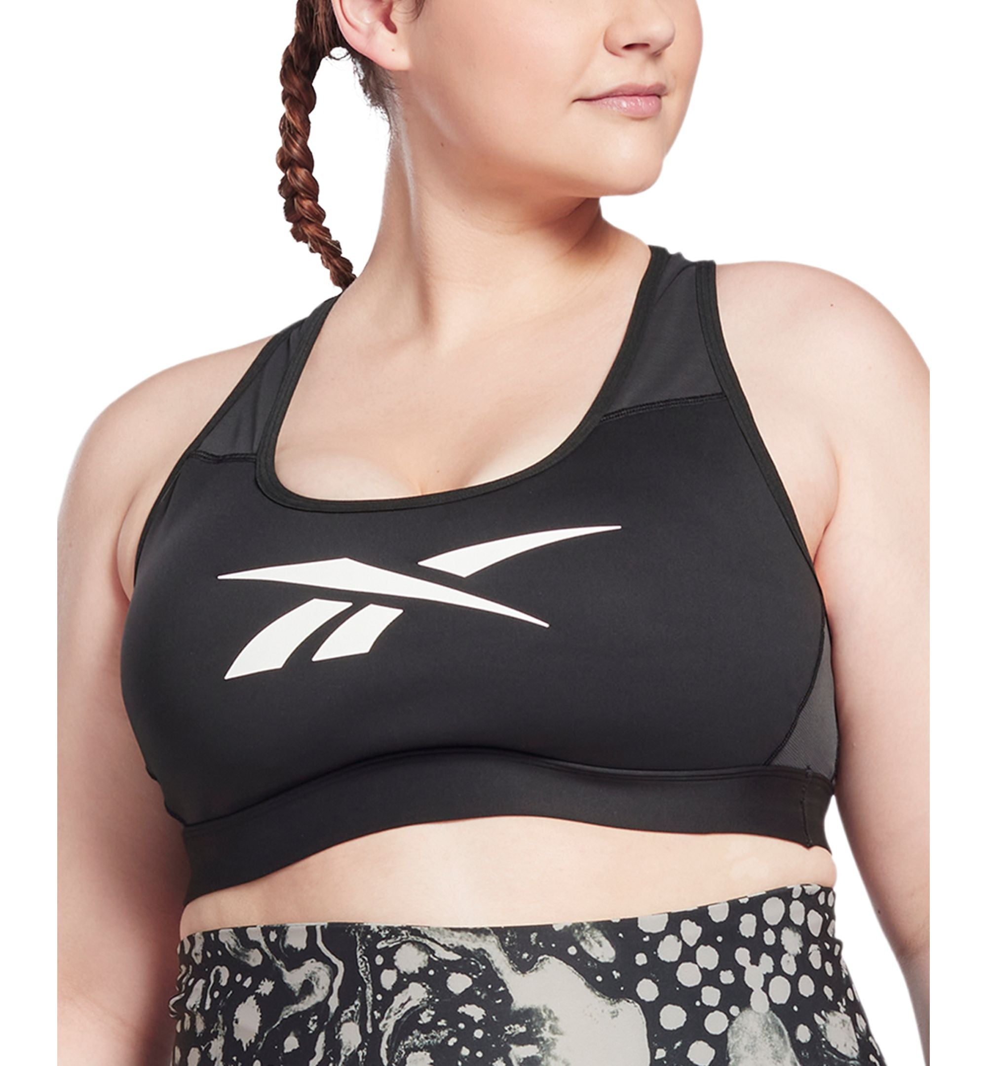 Reebok Plus Size Lux Vector Medium Impact Racerback Sports Bra