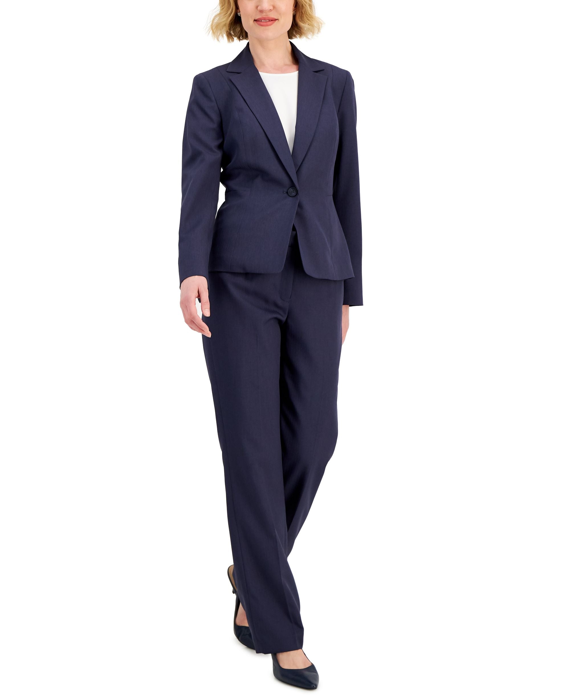 Le Suit Notch Collar Waist Seam Pantsuit Sizes