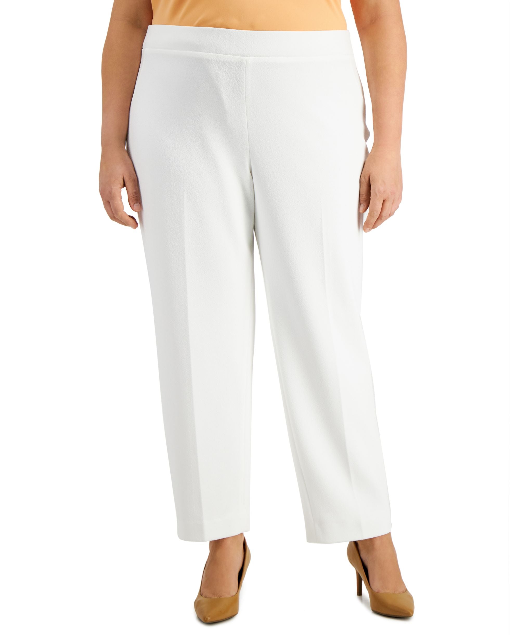 Kasper Plus Size Mid Rise Pull On Pants