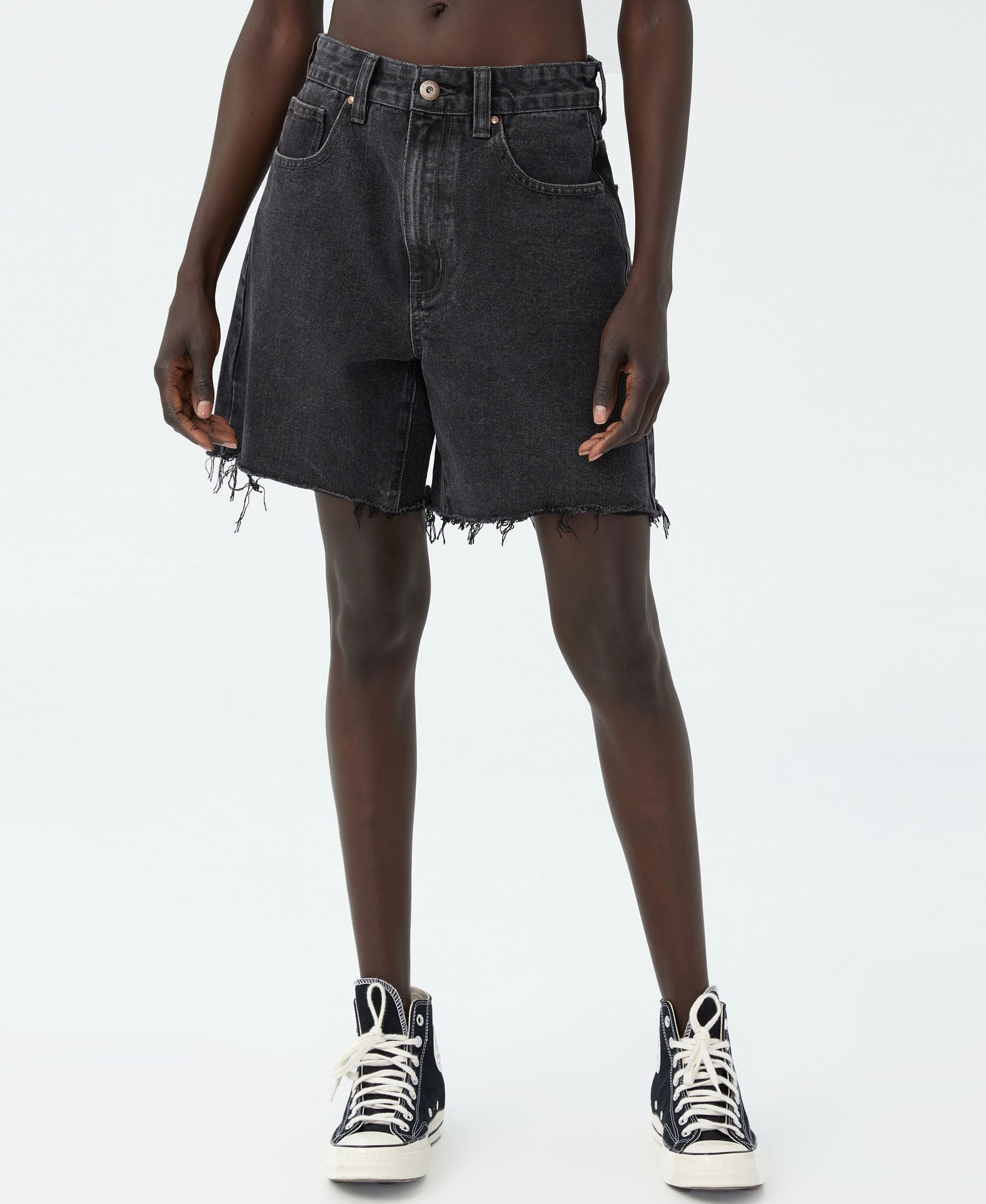 Womens Dad Denim Shorts